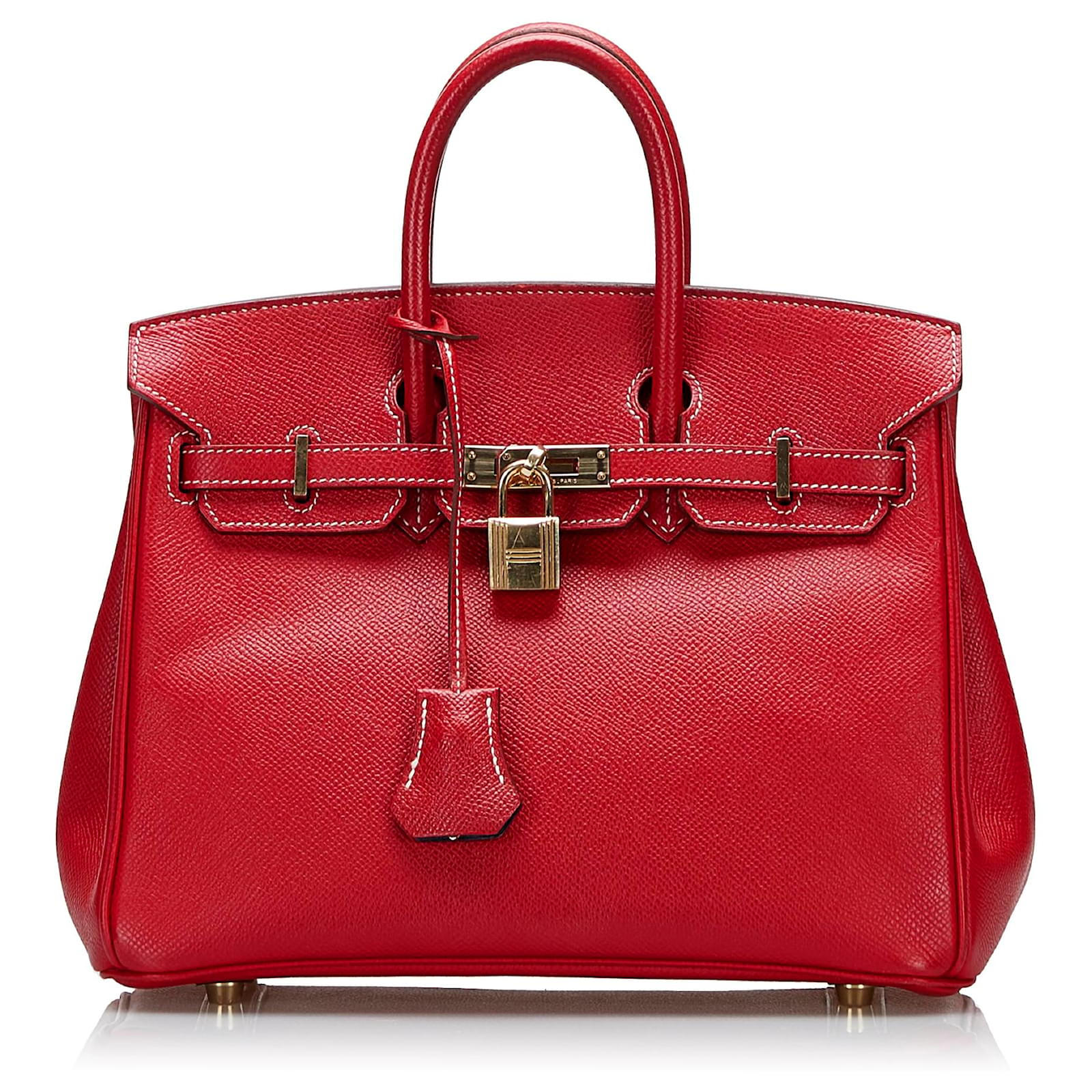 Hermès Hermes Red Epsom Birkin 25 Leather Pony-style calfskin ref.1020643 -  Joli Closet