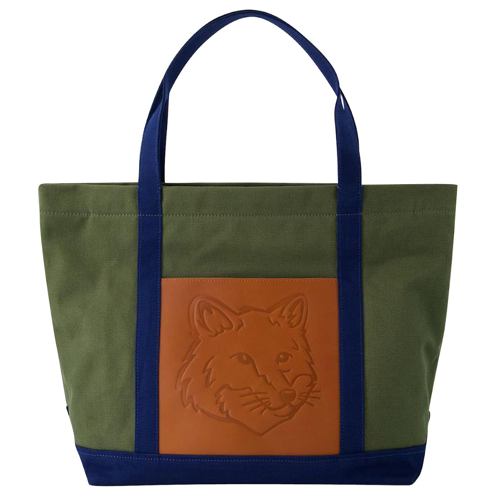 Autre Marque Classic Fox Head Pocket Tote Bag - Maison Kitsune - Canvas ...