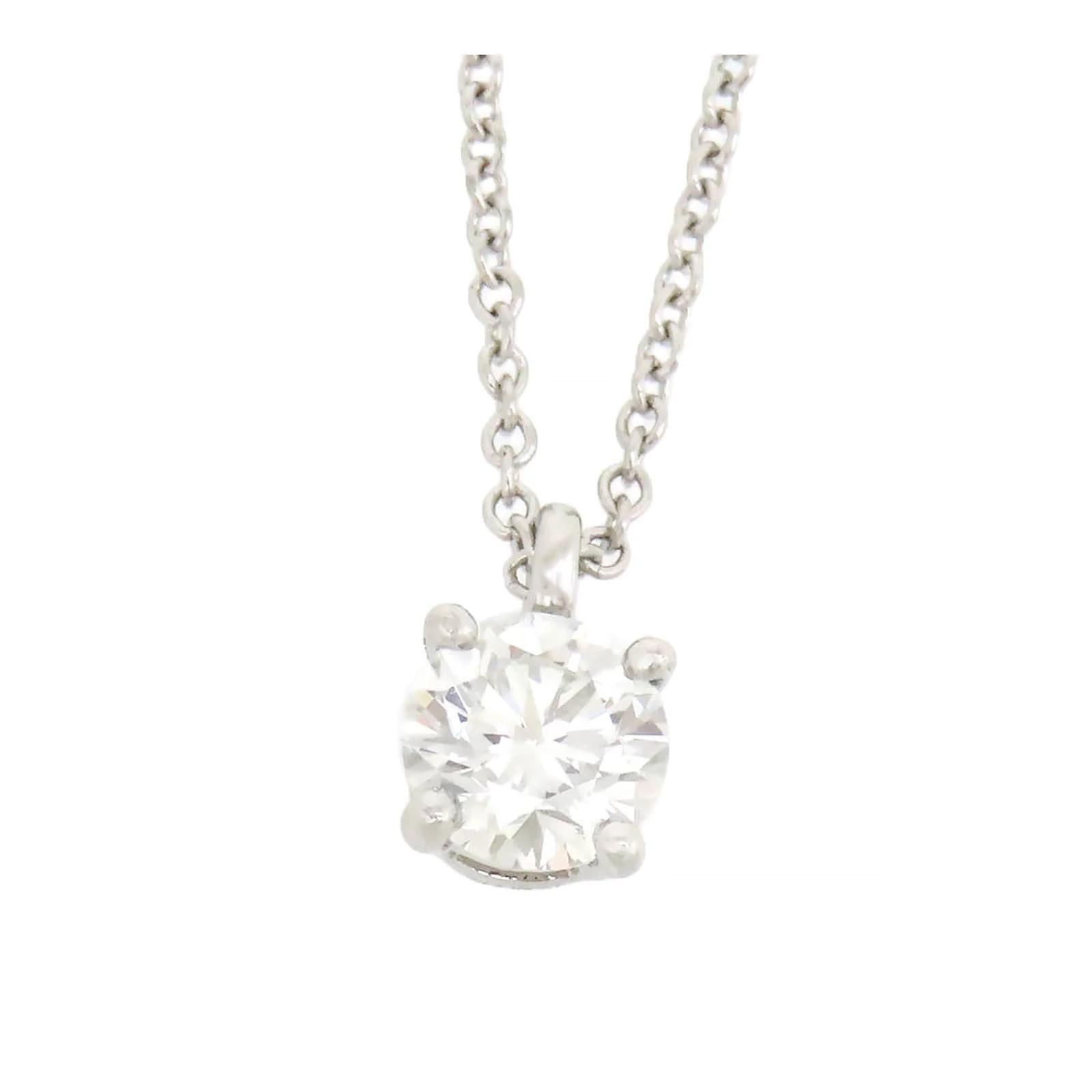 Tiffany solitaire store diamond necklace