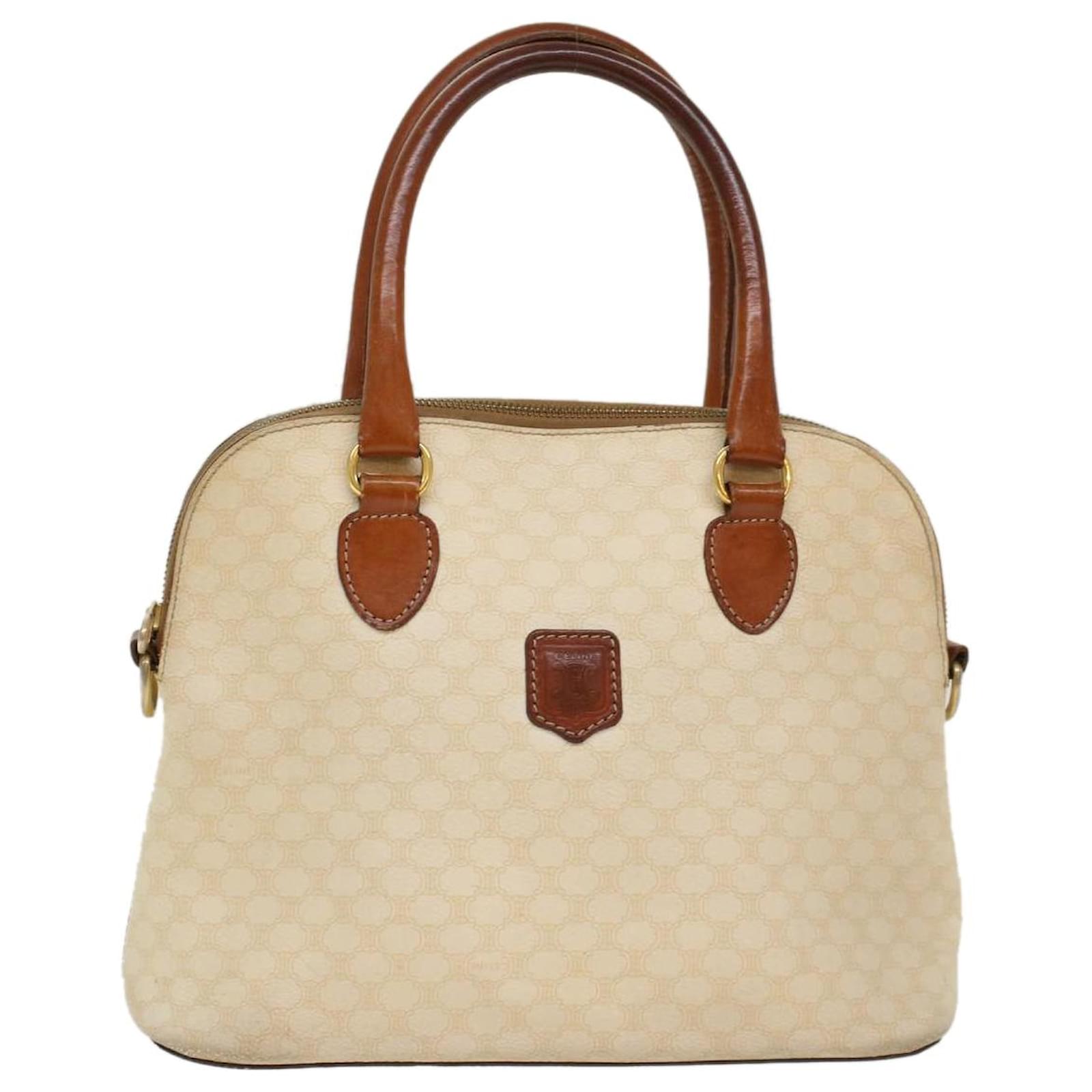 C?�line CELINE Sac ?� main en toile Macadam Cuir PVC Blanc Auth bs7123 ref.1021067 - Joli Closet