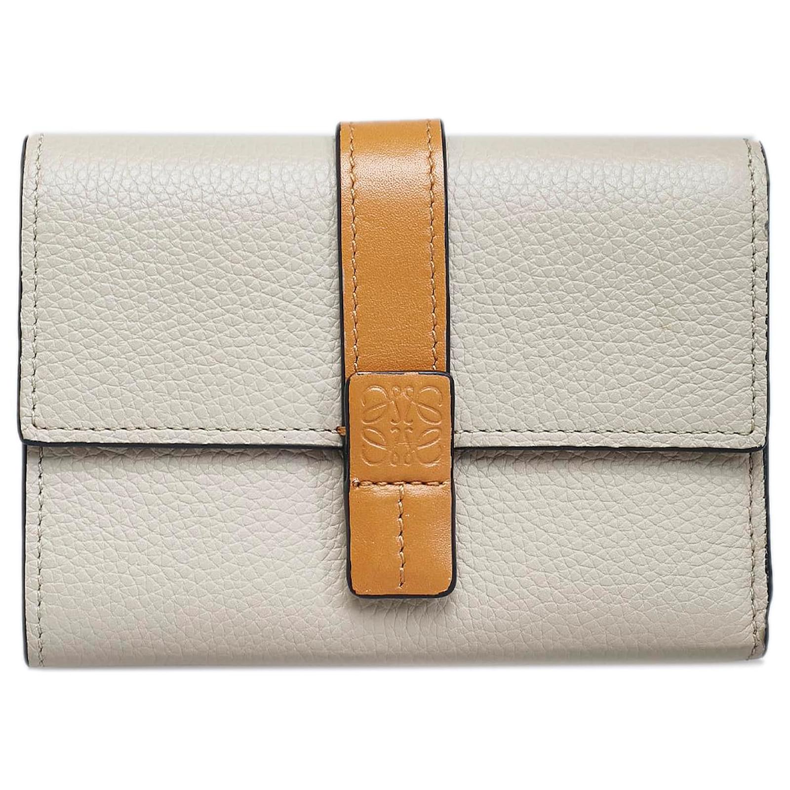 Loewe Gray Anagram Small Wallet Grey Leather Pony-style calfskin