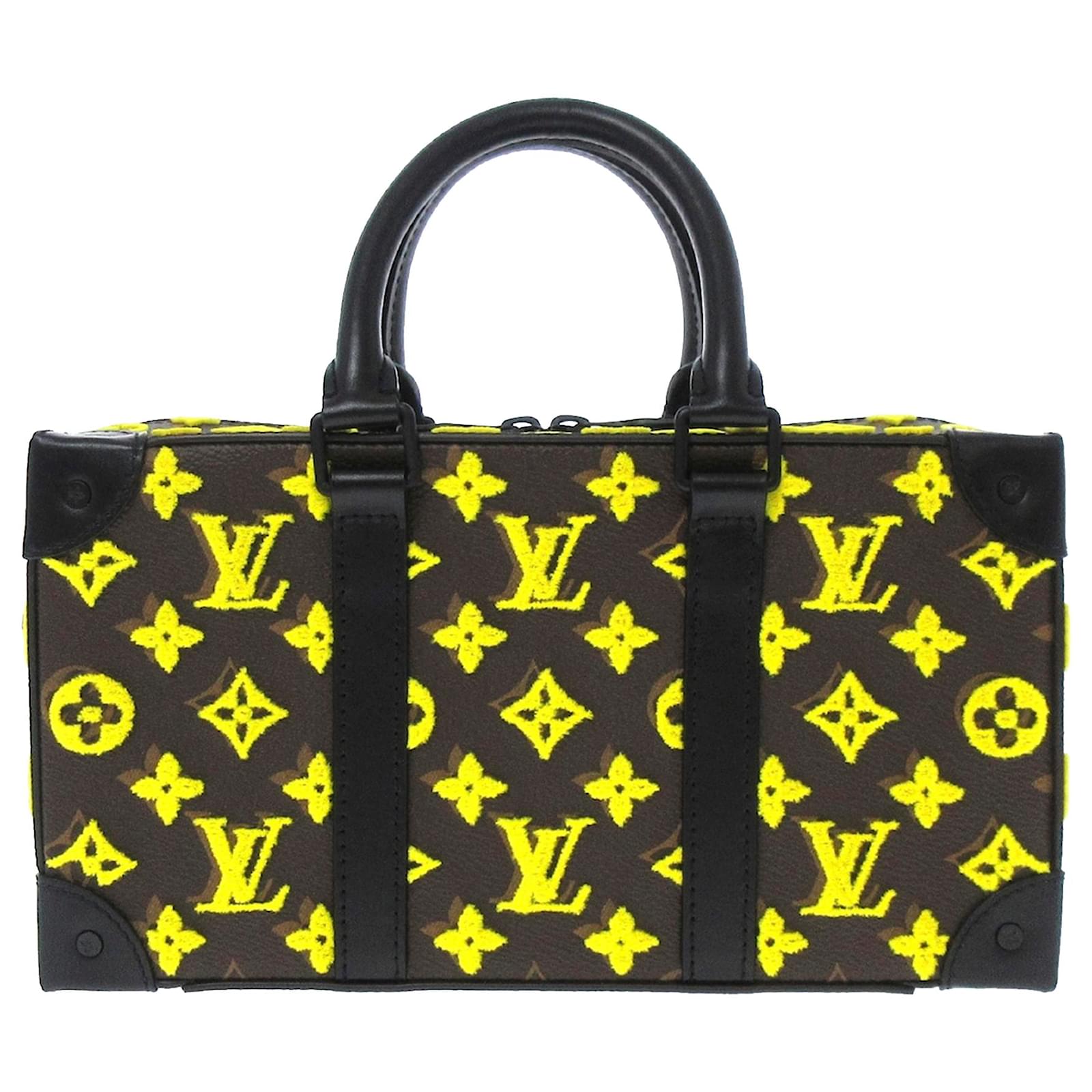 Louis Vuitton Black Monogram Tuffetage Speedy Trunk Cloth ref.1021654 -  Joli Closet