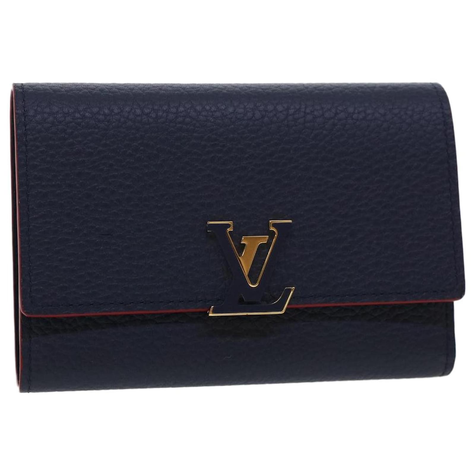 Louis Vuitton LV Vertical Compact Wallet Black Taurillon