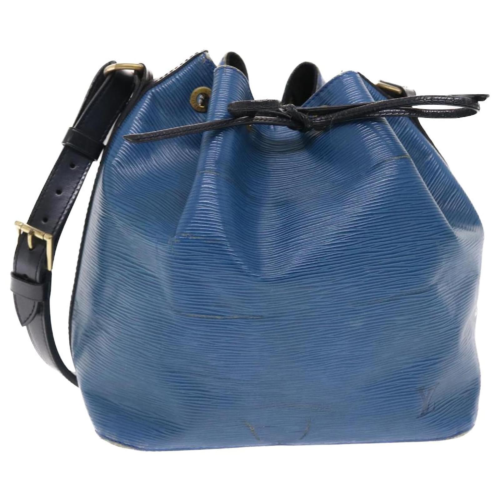 LOUIS VUITTON Epi Petit Noe Shoulder Bag Bicolor Black Blue M44152 Auth  hs1625