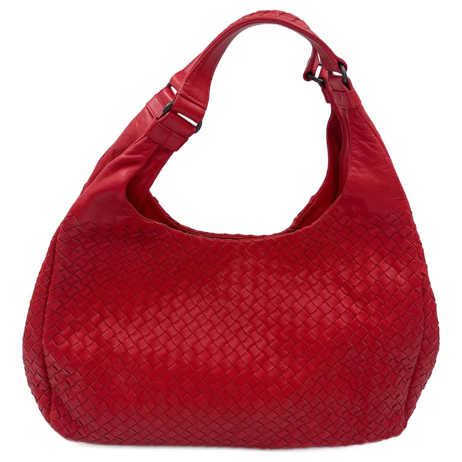 Bottega Veneta Red Intrecciato Hobo Bag Leather ref.1022476 - Joli