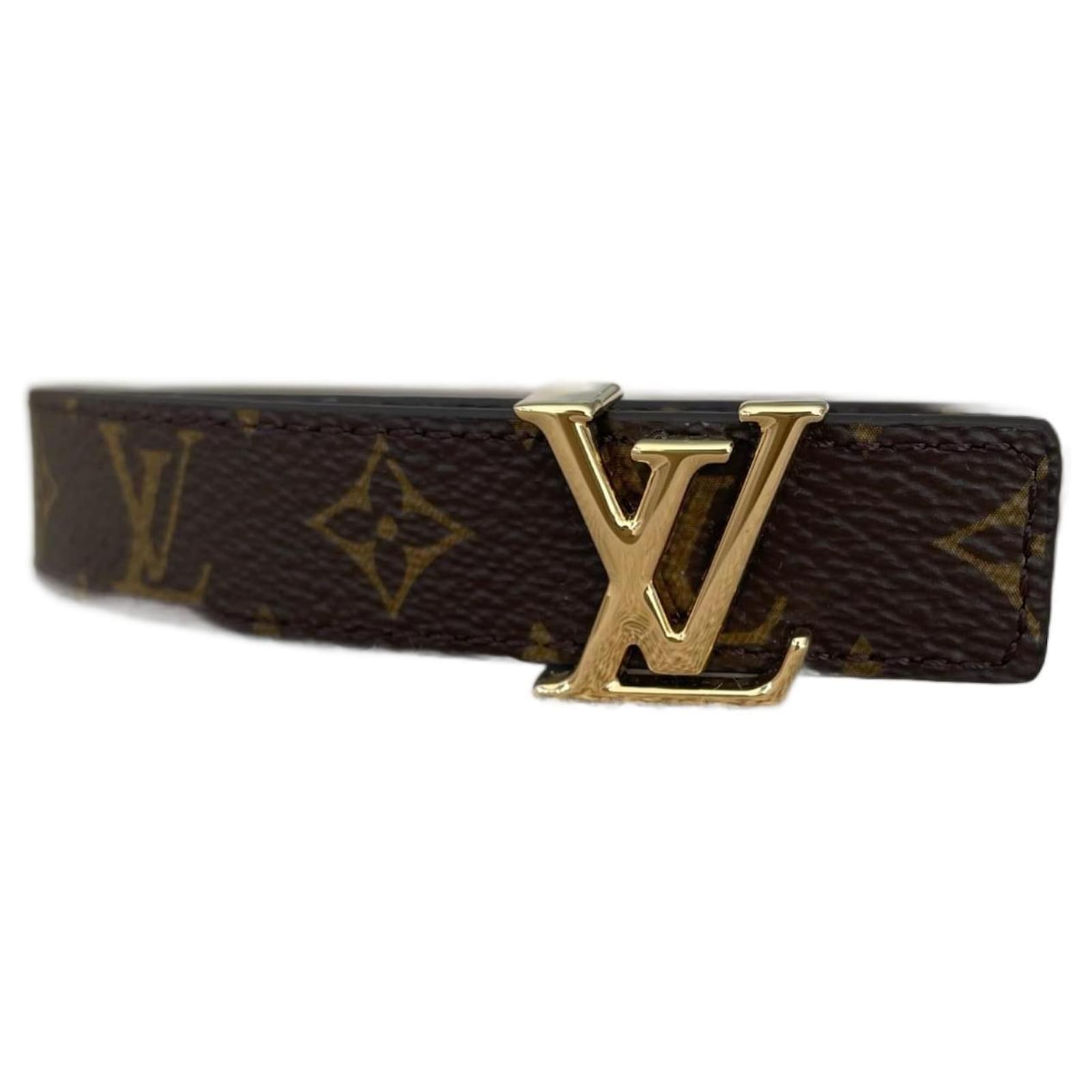 Initiales en cuir ceinture Louis Vuitton Marron taille 80 cm en