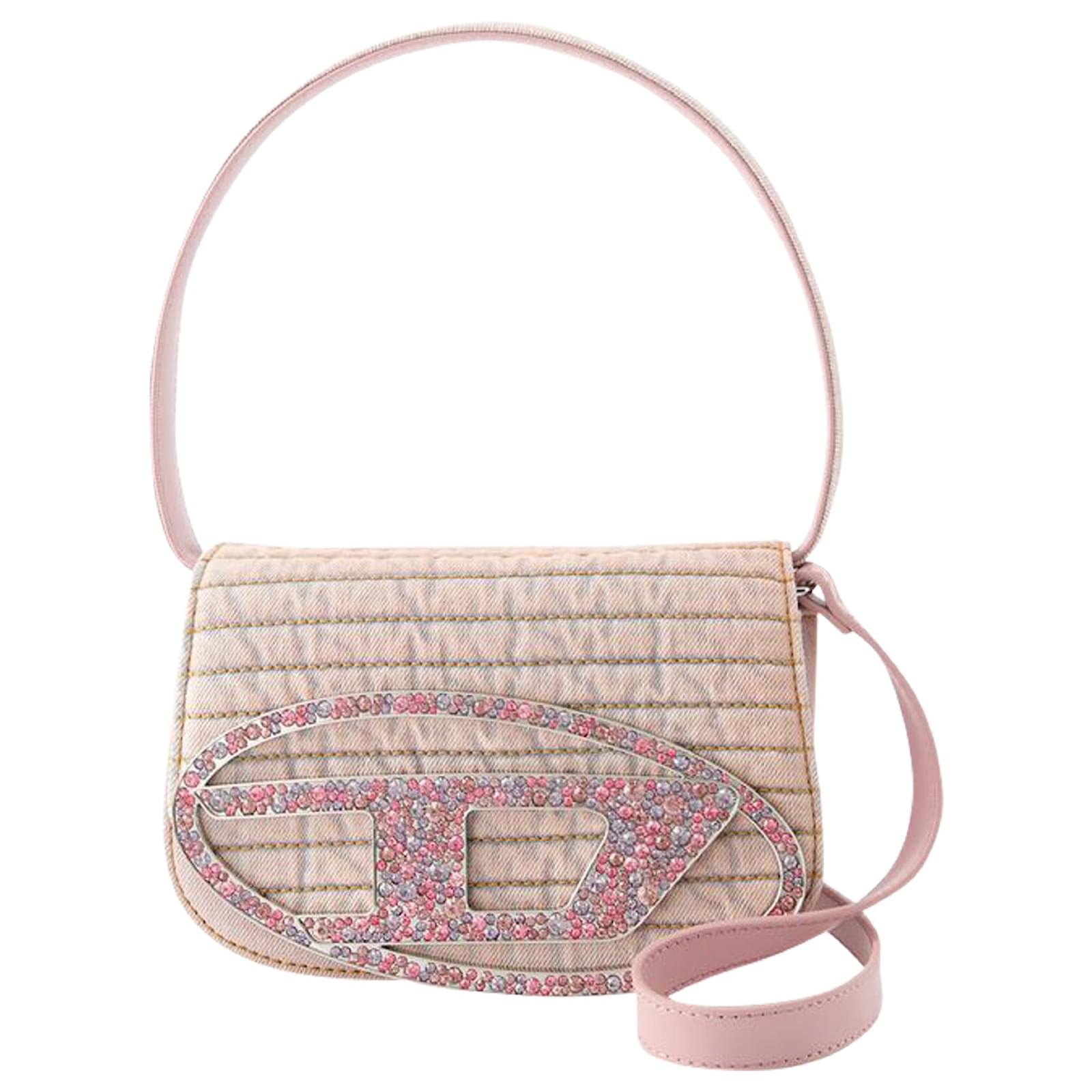 DIESEL 1DR Denim Shoulder Bag - Pink