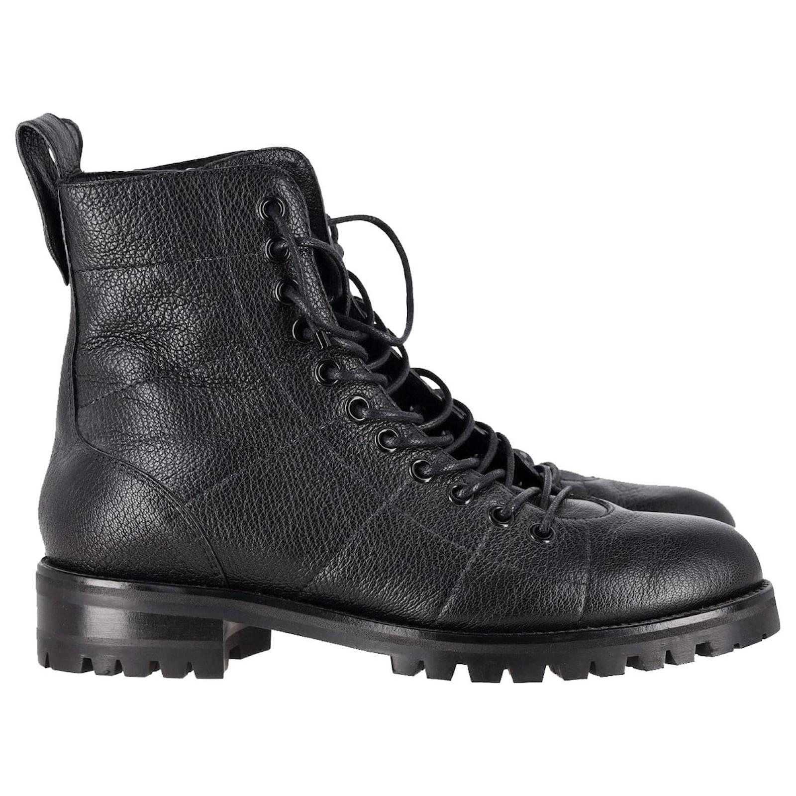 flat combat boots black