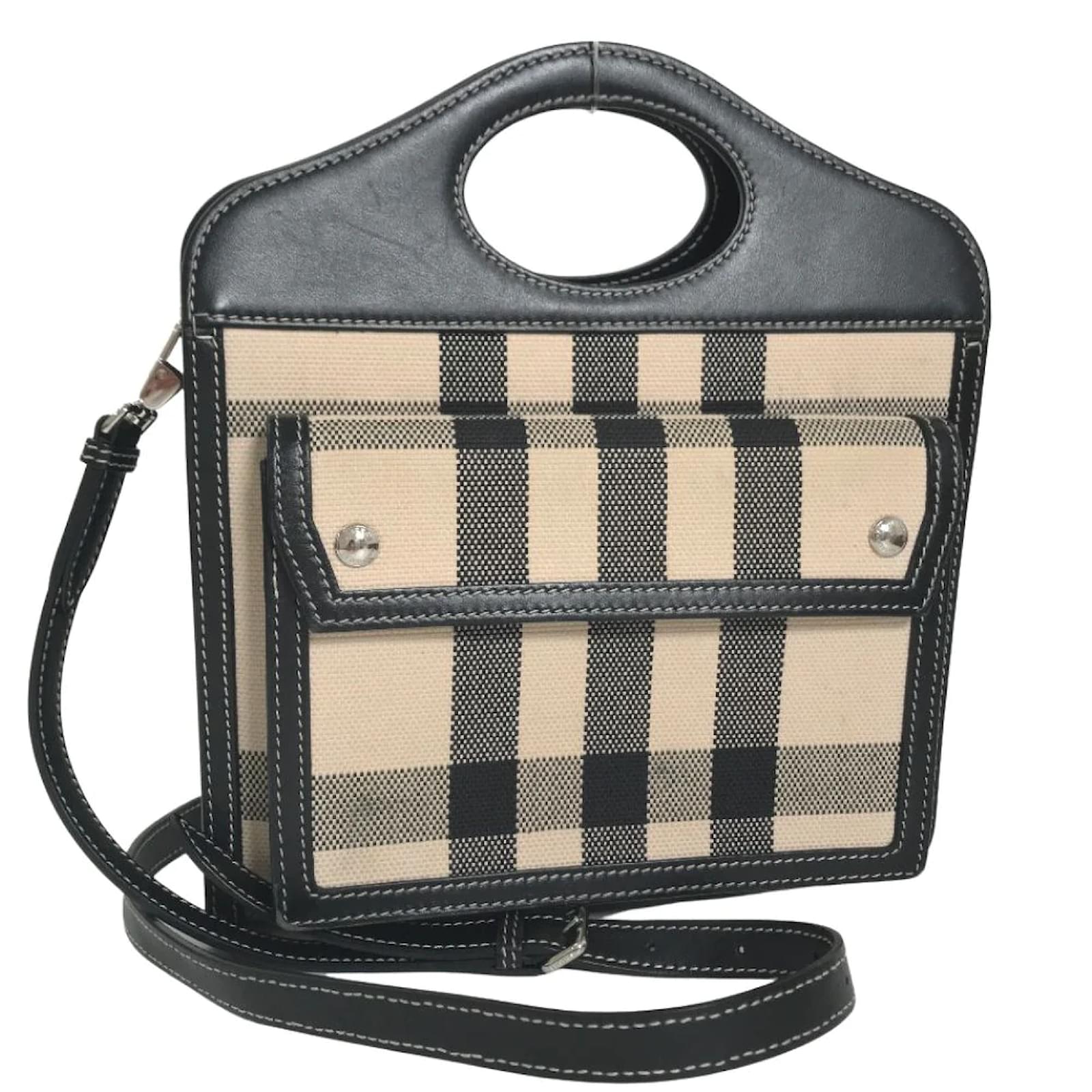 Burberry Tartan Pocket Canvas Satchel