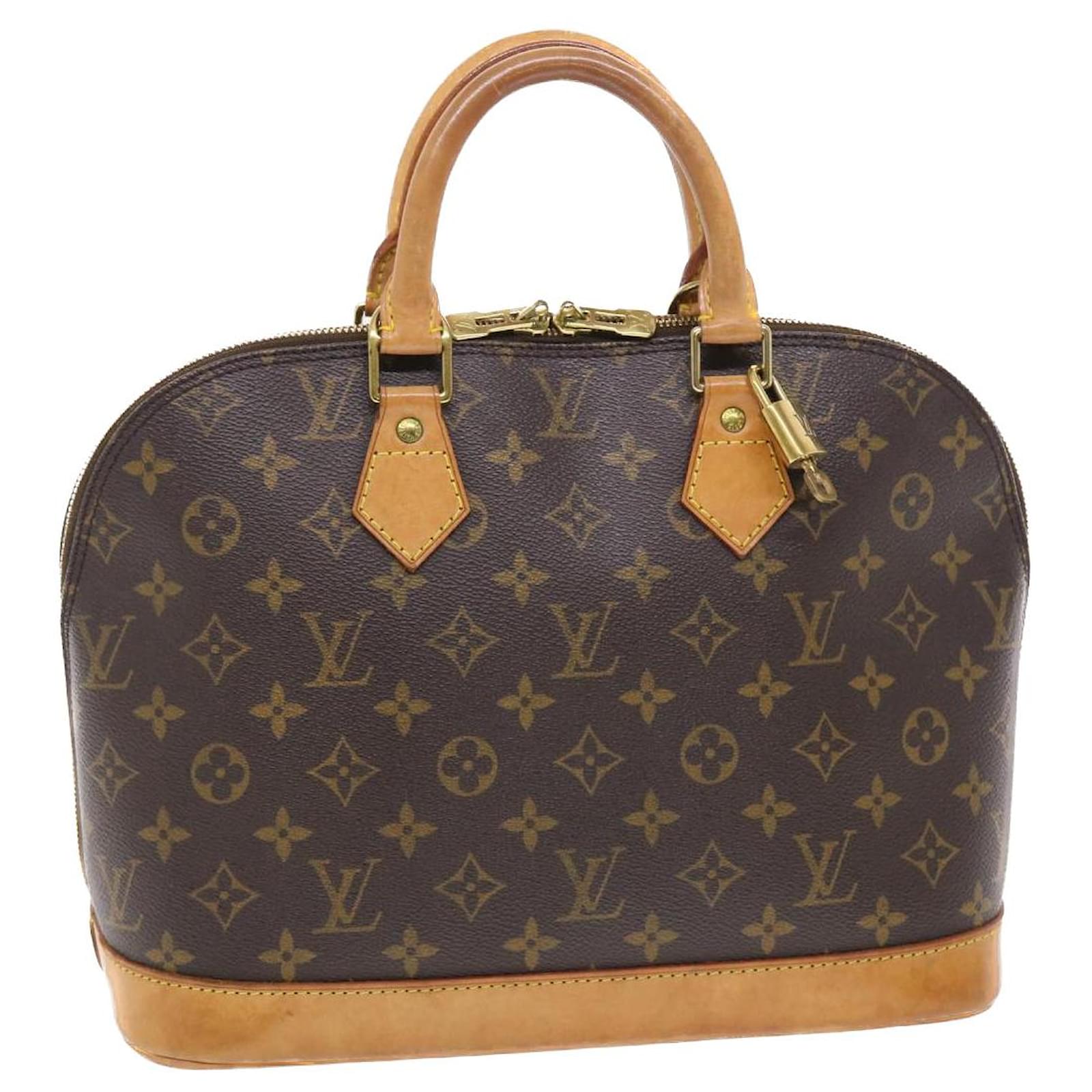 Auth LOUIS VUITTON Alma BB Monogram Canvas Satchel Crossbody Bag