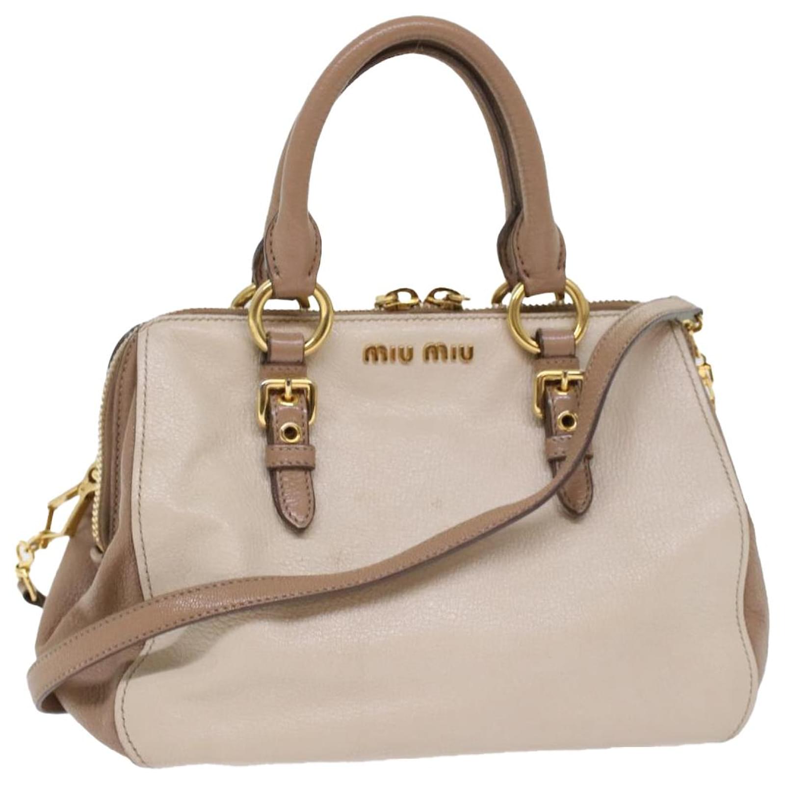 Miu Miu Madras 2 Way Leather Shoulder Bag For Women