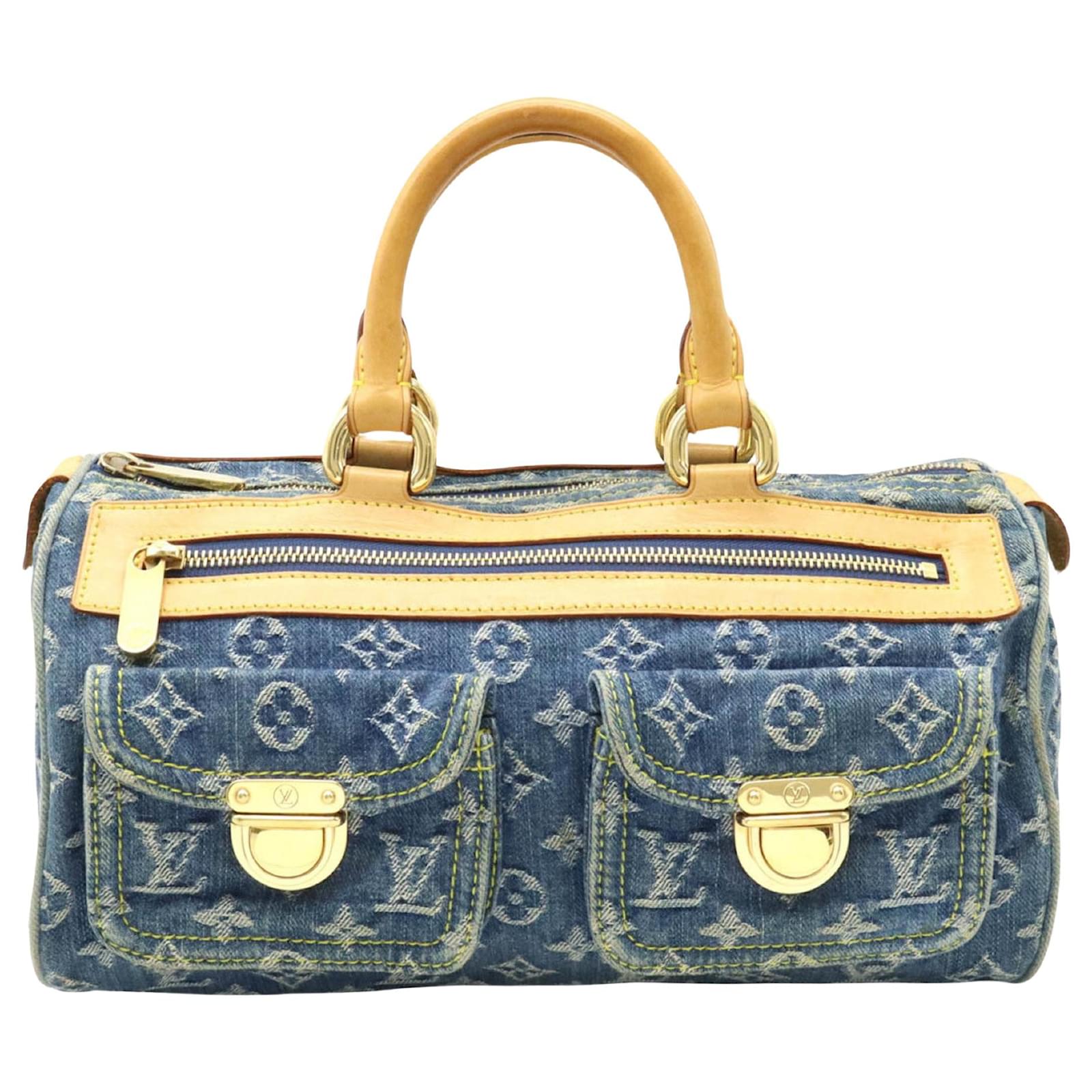 Auth Louis Vuitton Monogram Denim Neo Speedy M95019 Women's Handbag Blue