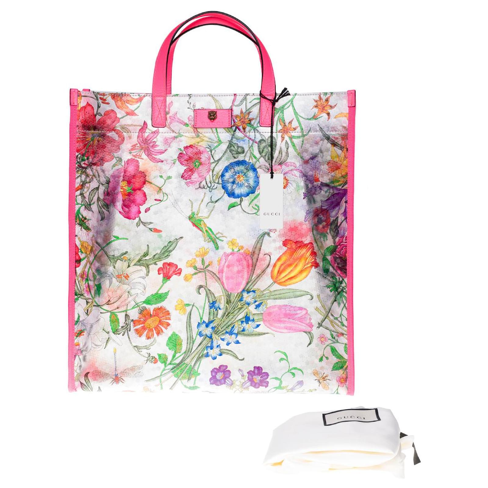 Gucci x Comme des Garcons Paper Tote Bag Floral Vinyl Clear in