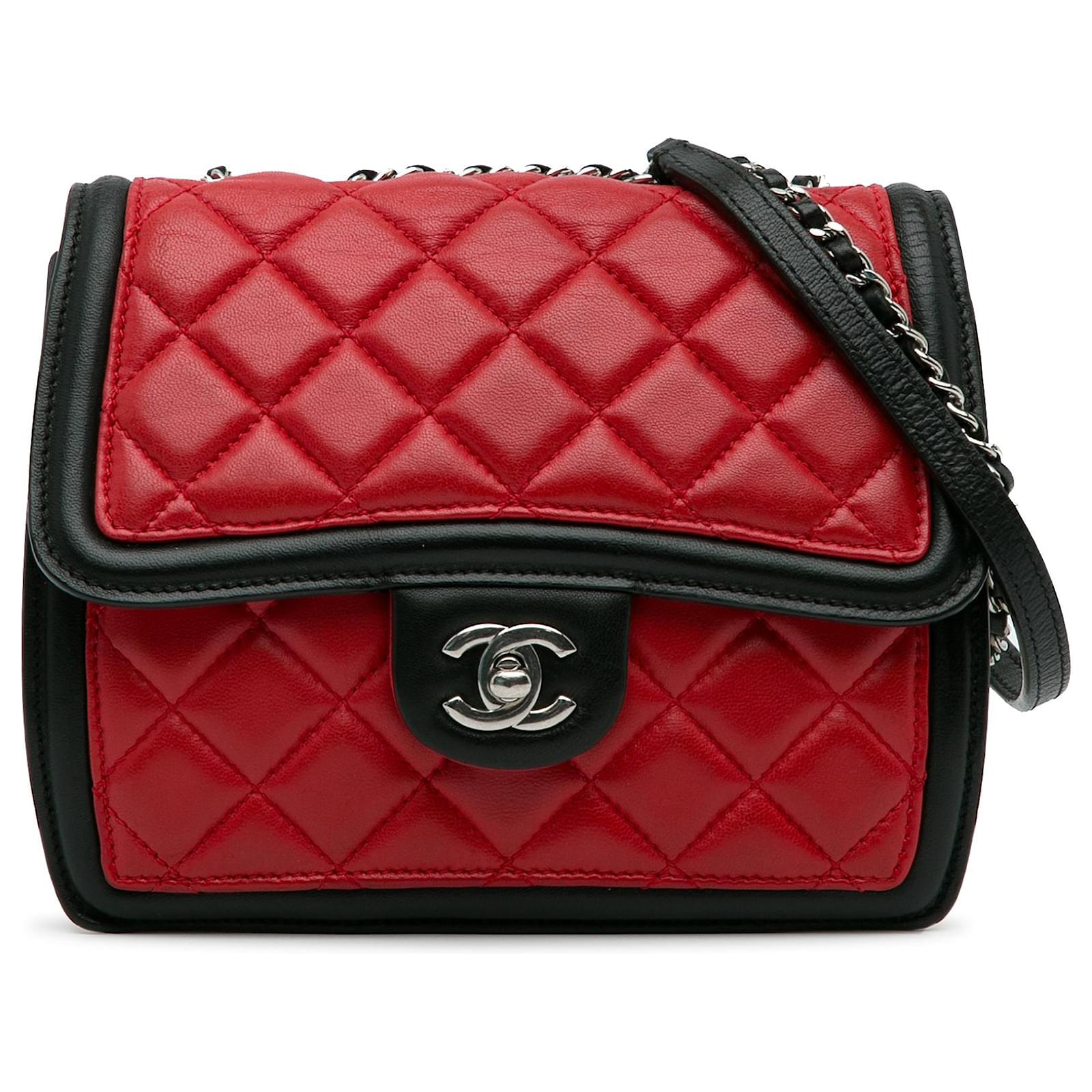 CHANEL Graphic Flap Bag Quilted Calfskin Medium