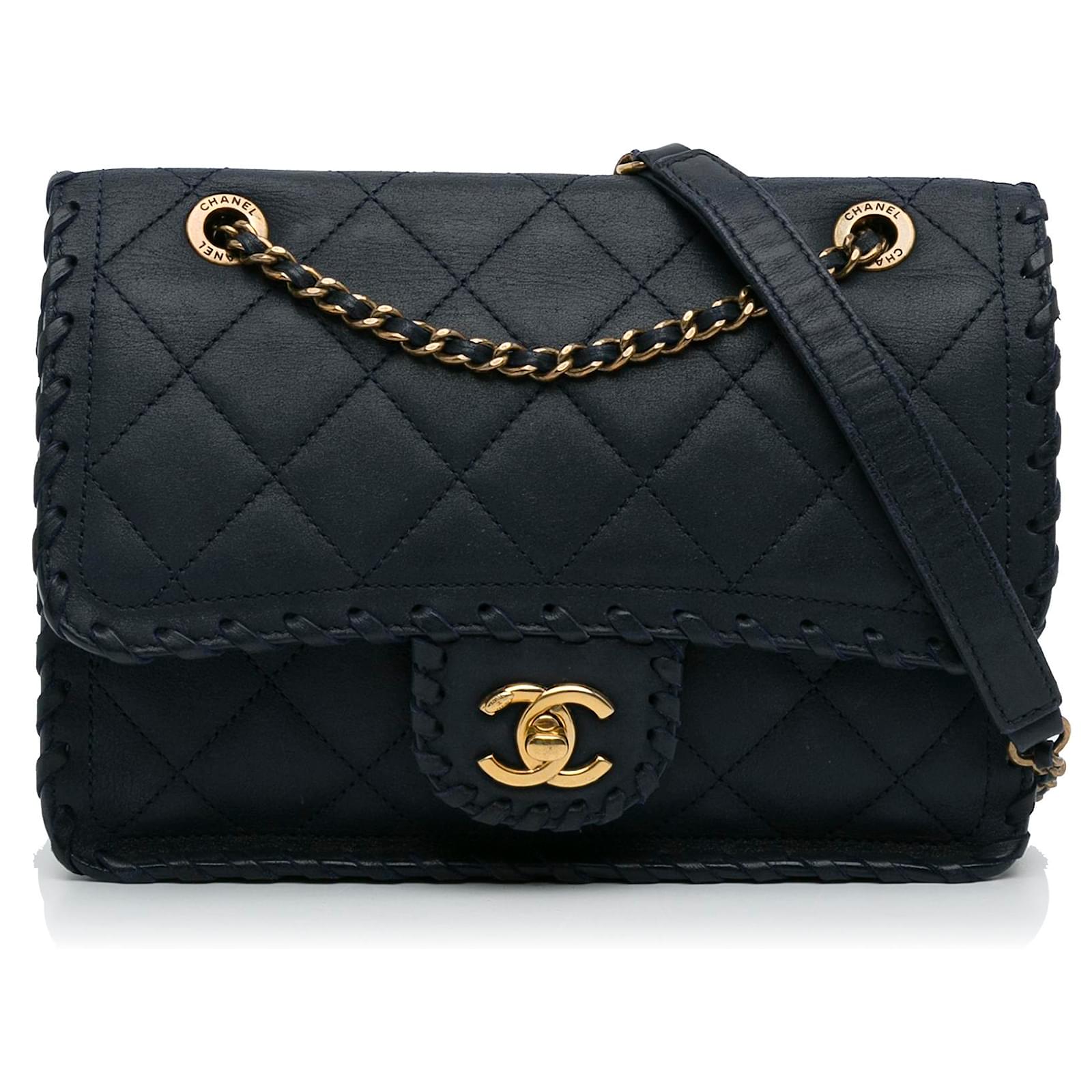Chanel Blue Happy Stitch Flap Bag
