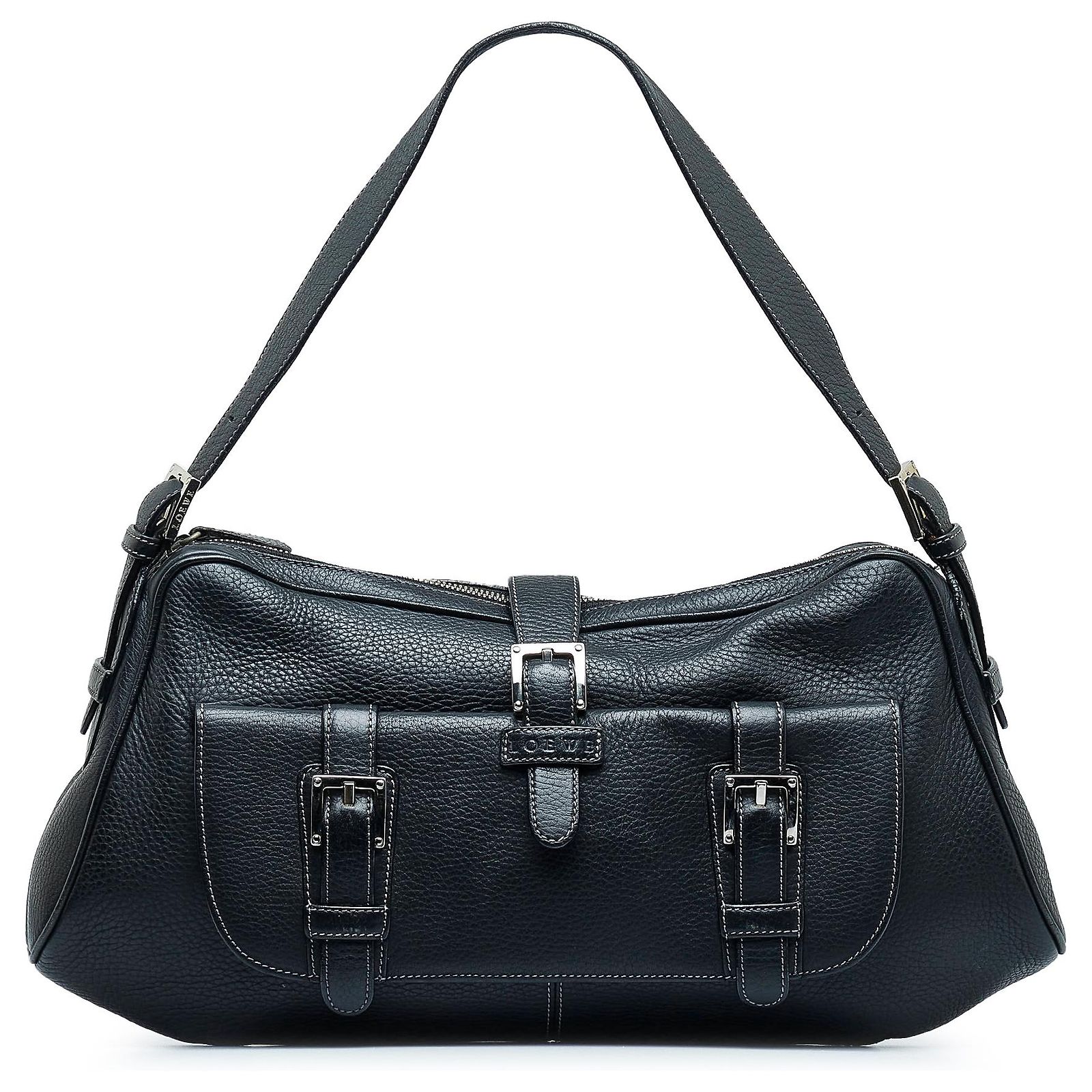 1024192 Loewe Black Leather Shoulder Bag Pony-style calfskin ref.1024192 - Joli ...
