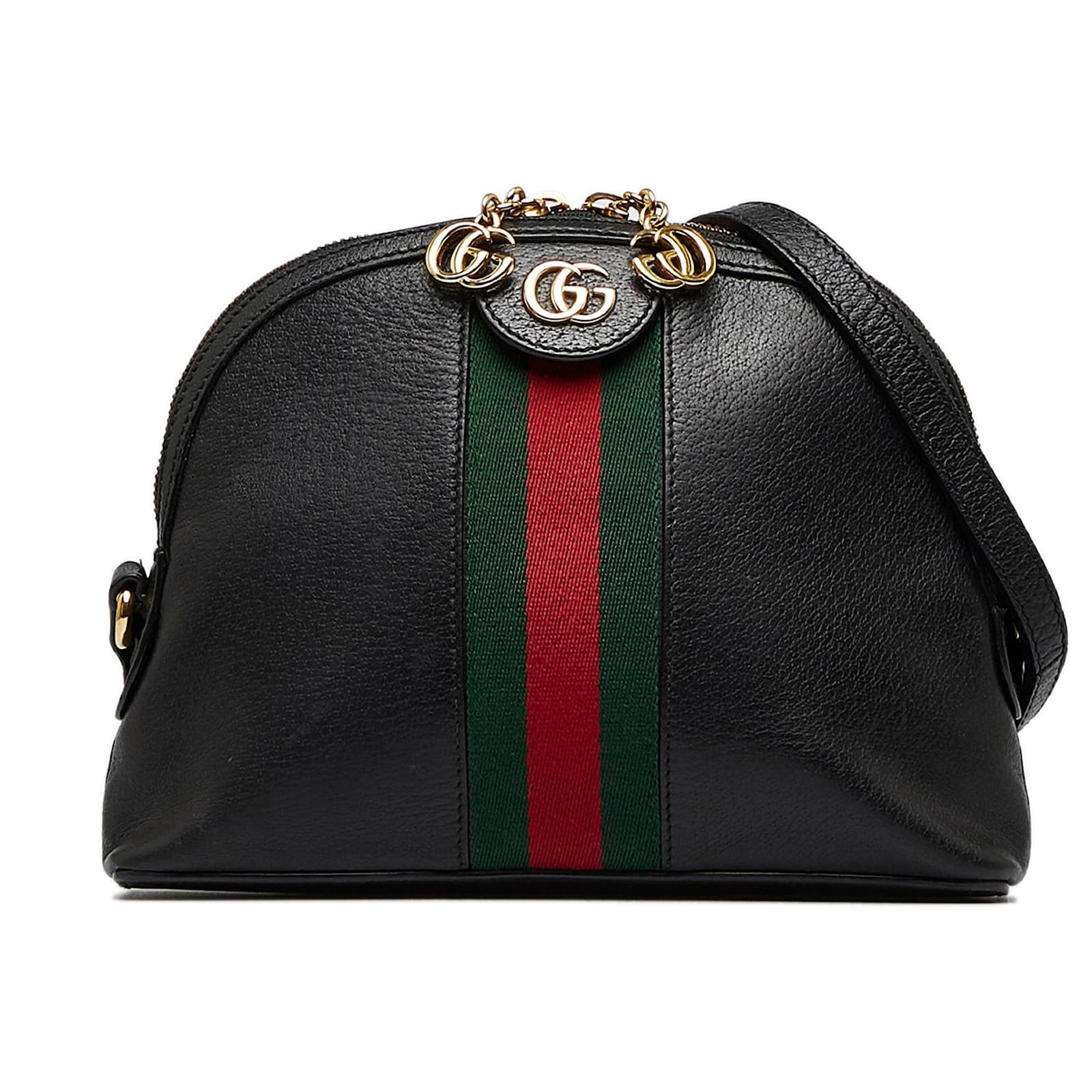 Gucci Black Small Ophidia Dome Crossbody Leather Pony-style