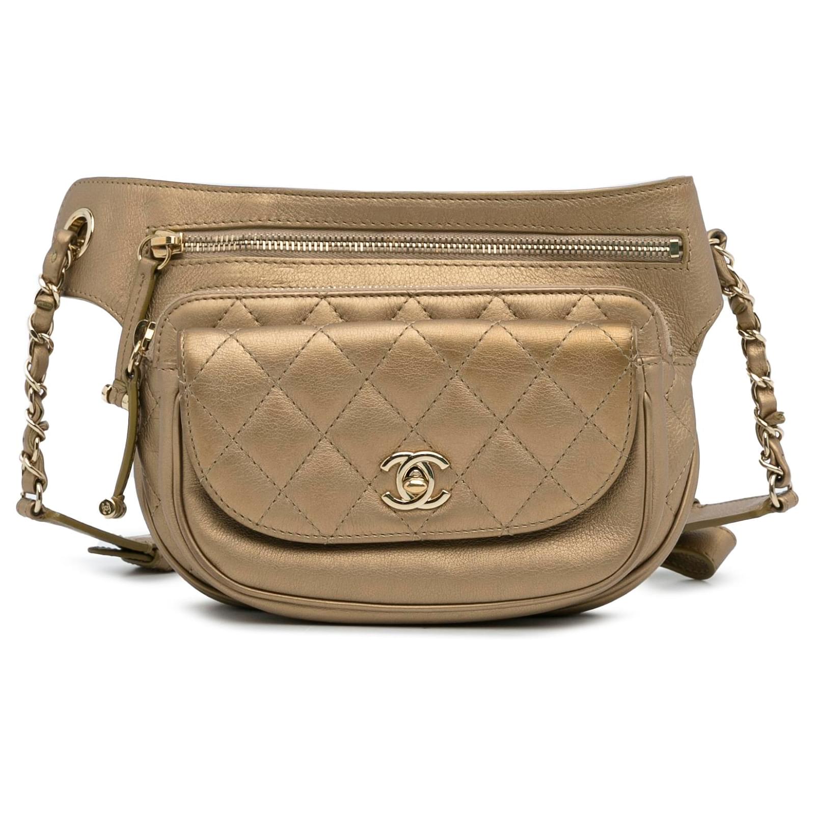 Chanel Gold CC Belt Bag Golden Leather ref.1024213 - Joli Closet