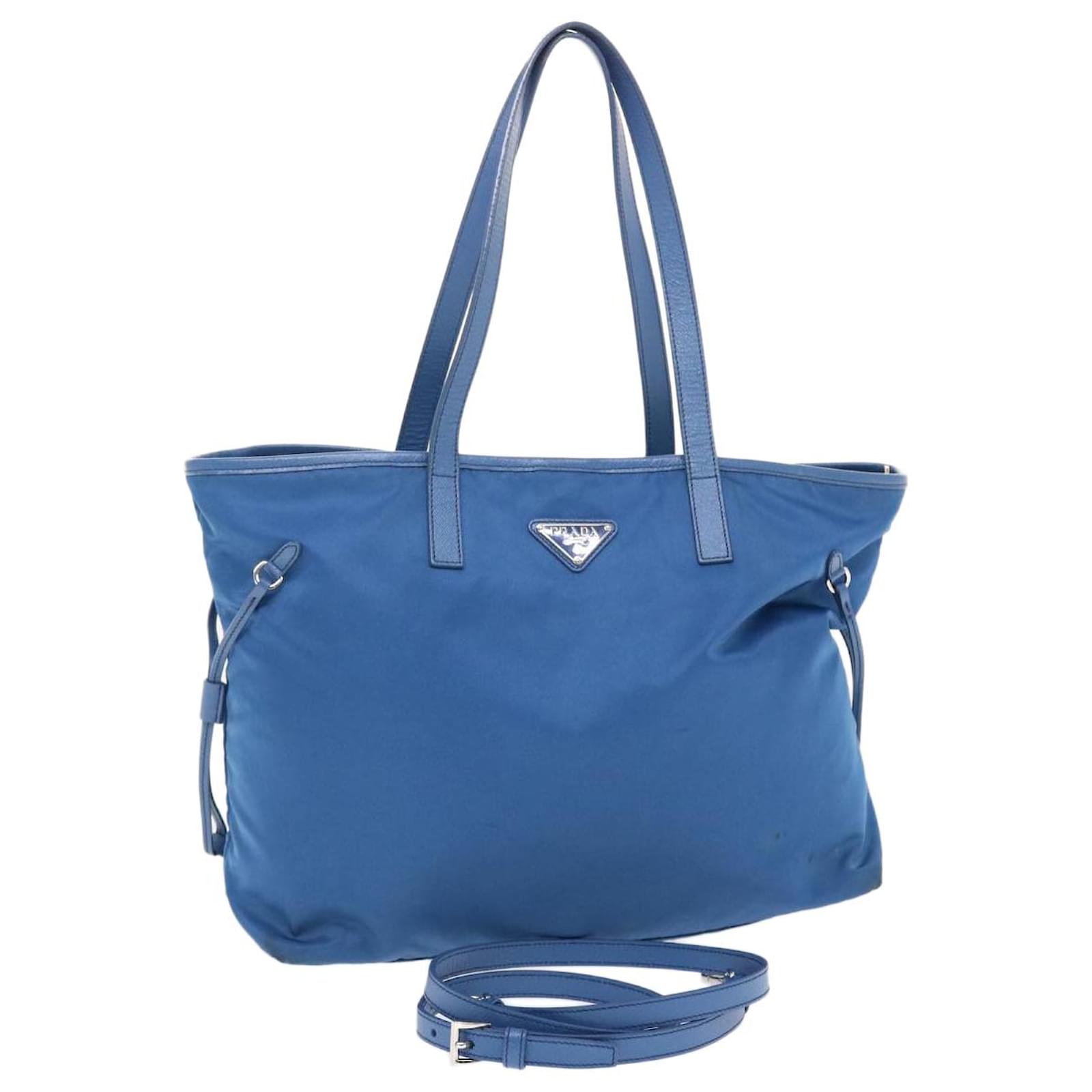 PRADA Tote Bag Nylon 2way Blue Auth 49821 ref.1024962 - Joli Closet