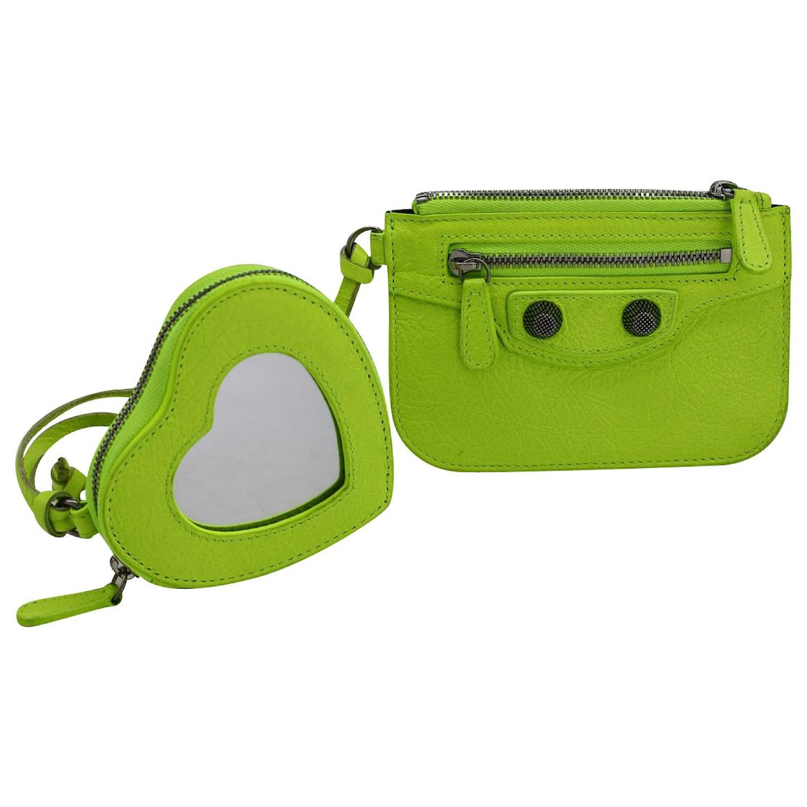 Everyday Balenciaga Le Cagole Card Holder in Fluorescent Yellow