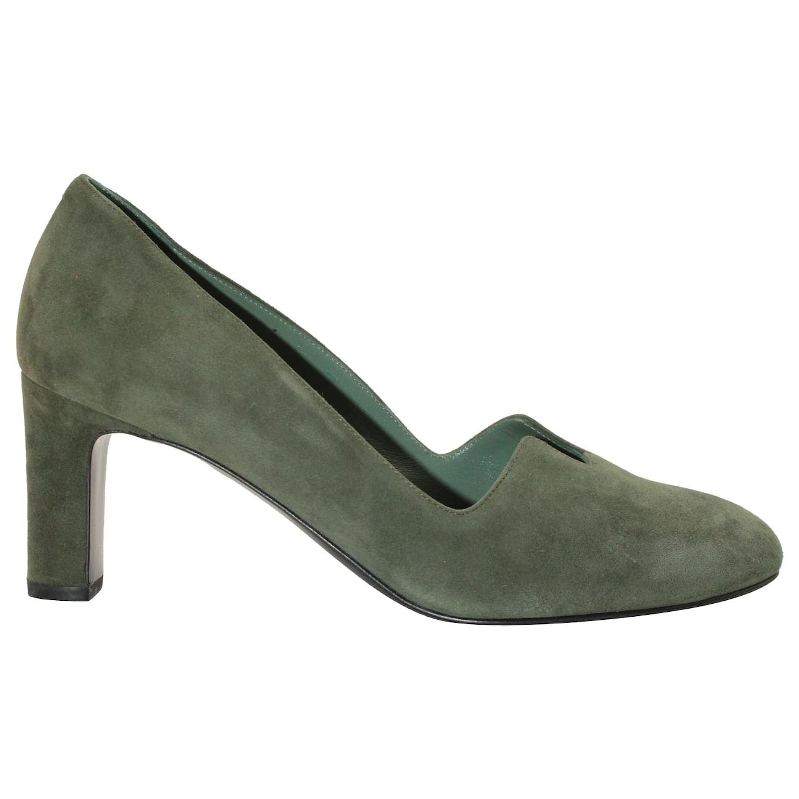 Olive green suede on sale heels