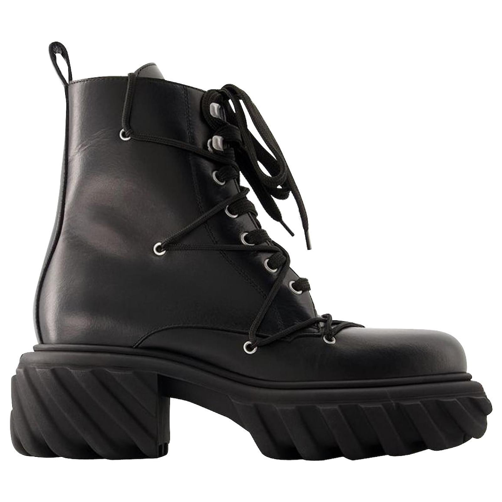 Off white lace up boots hotsell