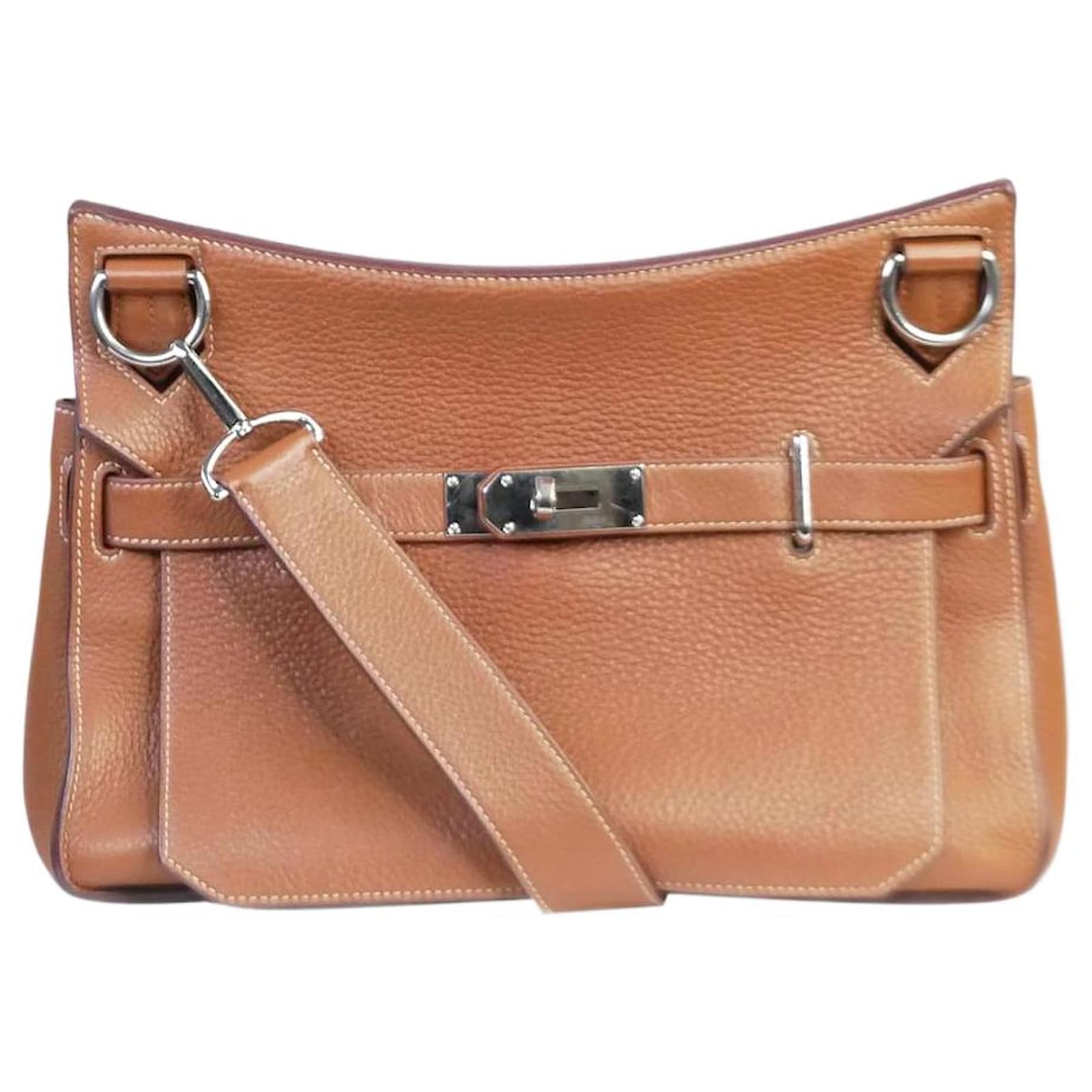 Brown pre-owned Hermes 2014 silver hardware Togo leather Jypsier 31 bag