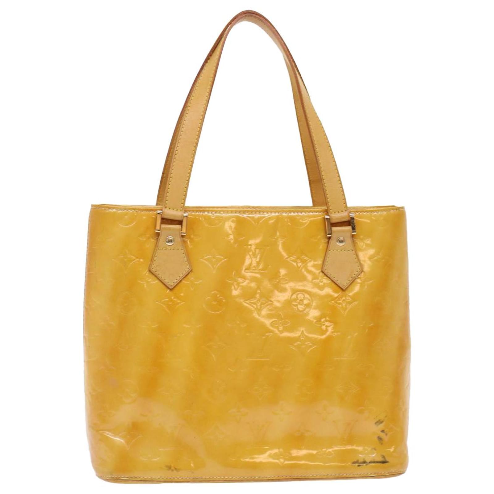 LOUIS VUITTON: Houston Yellow, Patent Leather LV Logo Tote/Shoulder Bag  (of)