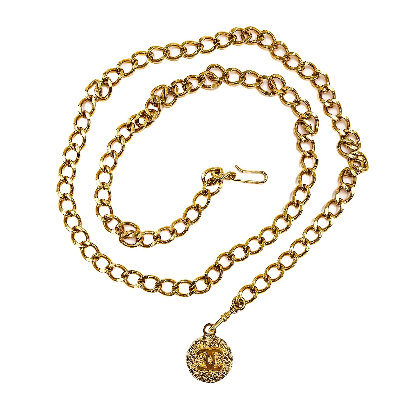 Vintage Chanel CC Medallion Ball Link Gold Chain Belt Recess Los Angeles LA