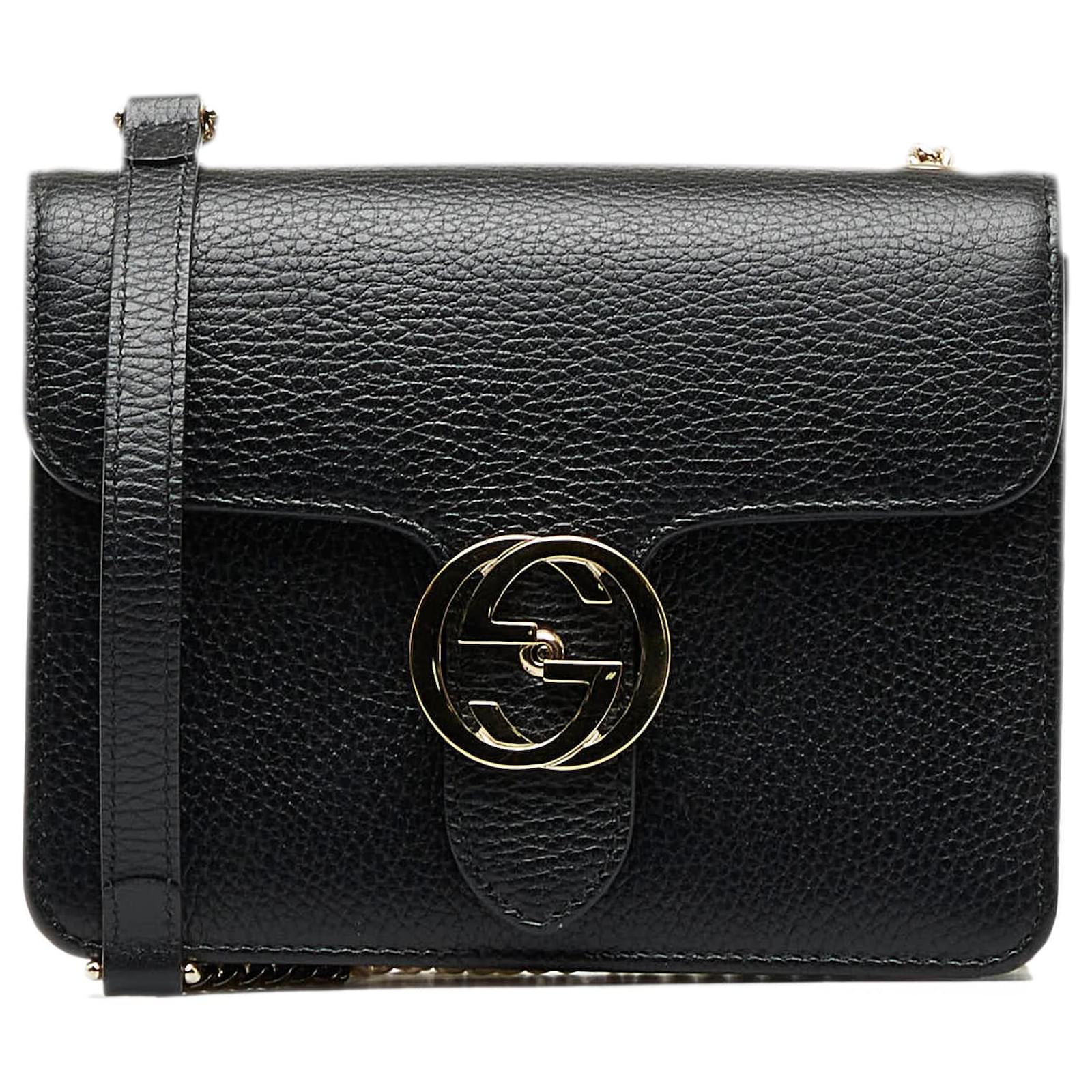 Gucci Grained Calfskin Interlocking G Small Crossbody Bag (SHF