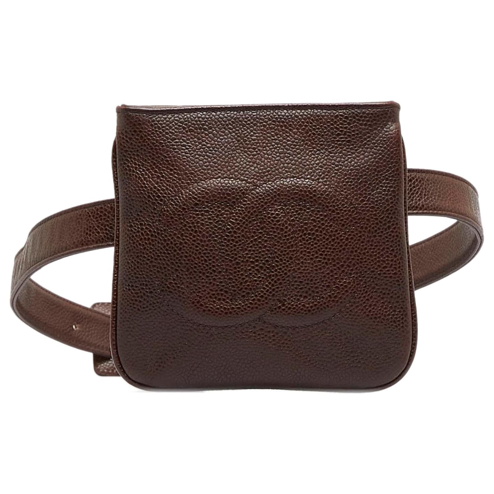 Chanel Brown CC Caviar Belt Bag Dark brown Leather ref.1026614 - Joli Closet