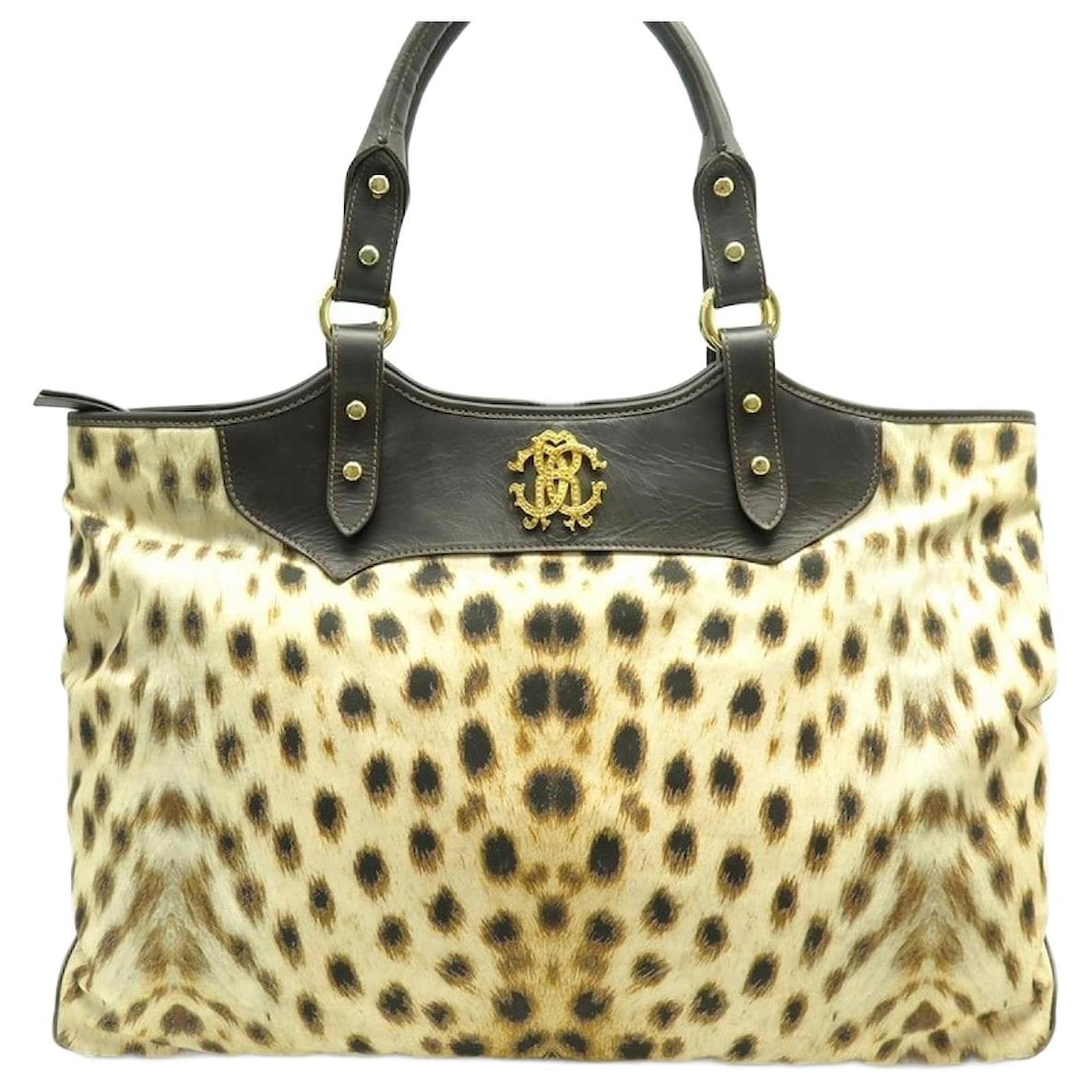 Roberto cavalli sale leather tote