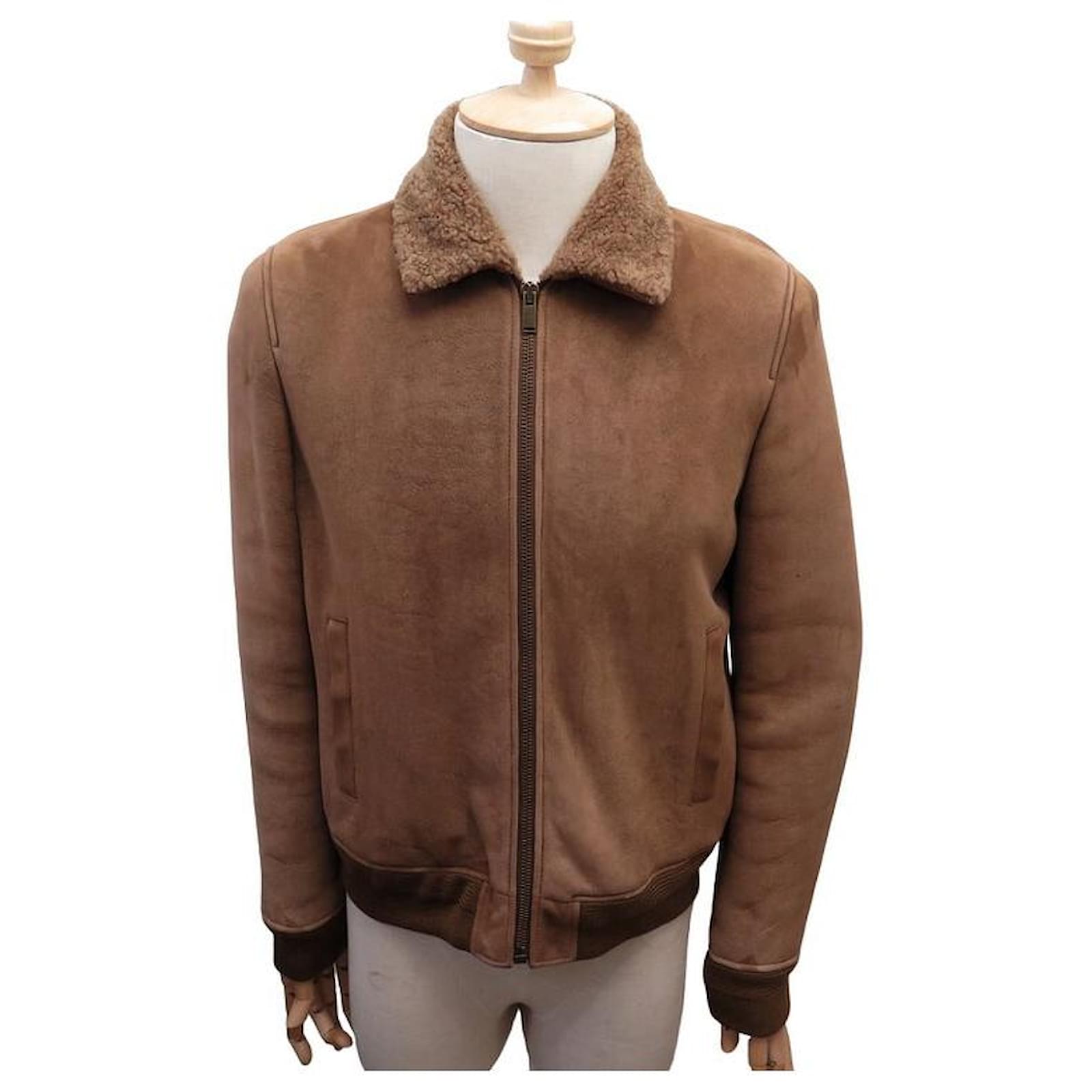 Damen Wildleder Bomberjacke - Oversized Mit Fleece-Futter Braun