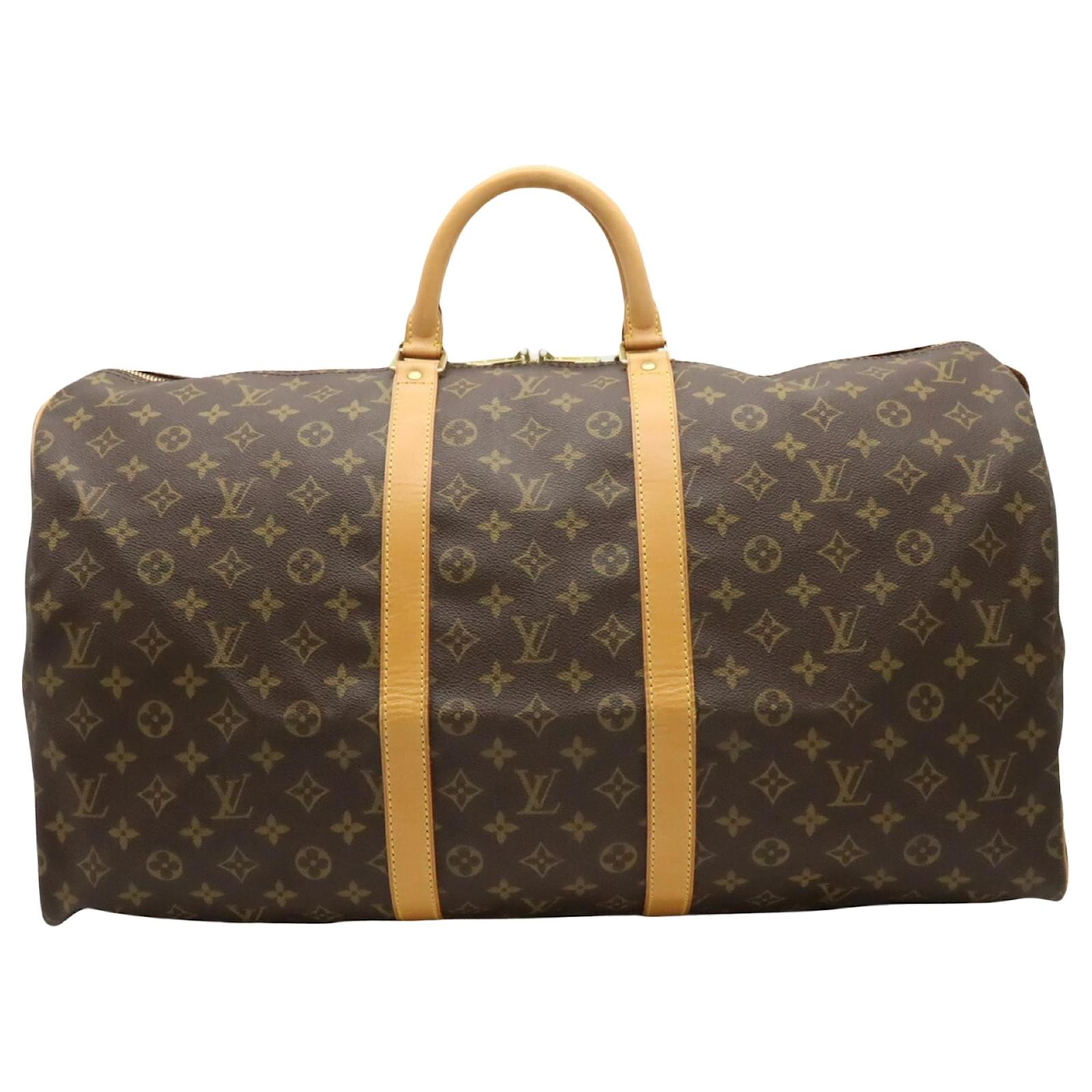 Sac de voyage Keepall Louis Vuitton Toile enduite Marron