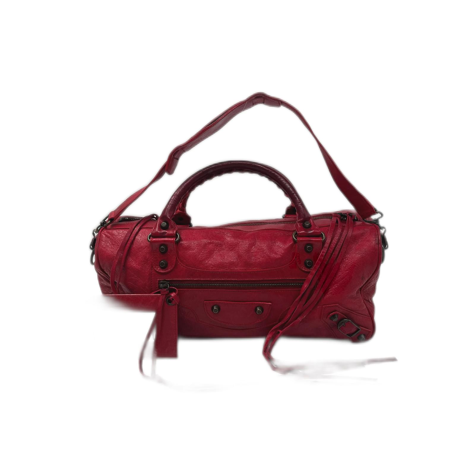 City Red Leather Balenciaga Twiggy Ref 1027451 Joli Closet city-red-leather-balenciaga-twiggy-ref-1027451-joli-closet