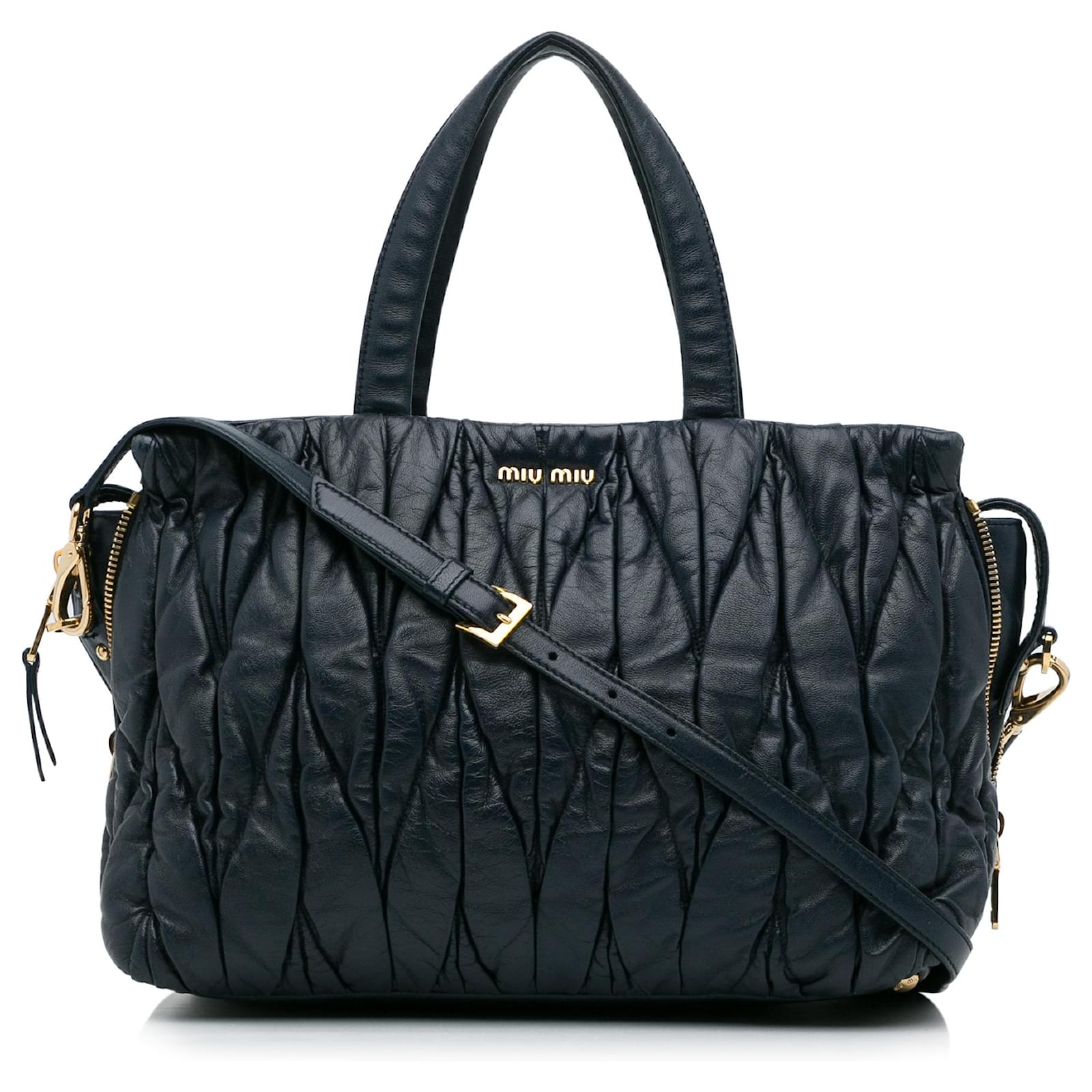 Miu Miu, Bags, Miu Miu Matelasse Shoulder Bag In Navy