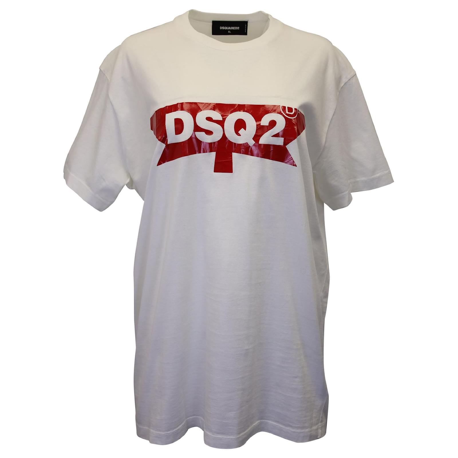 Dsquared2 Logo T-Shirt in White Cotton ref.1028123 - Joli Closet