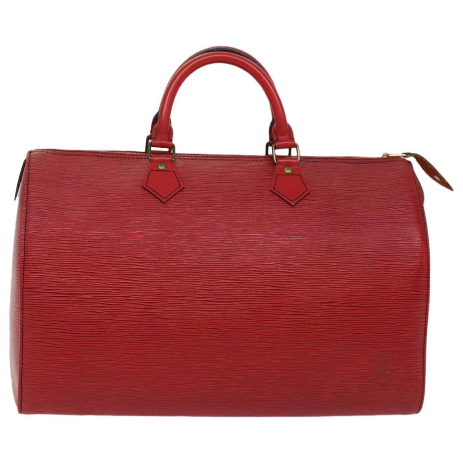 Louis Vuitton Red Epi Speedy 35 Handbag