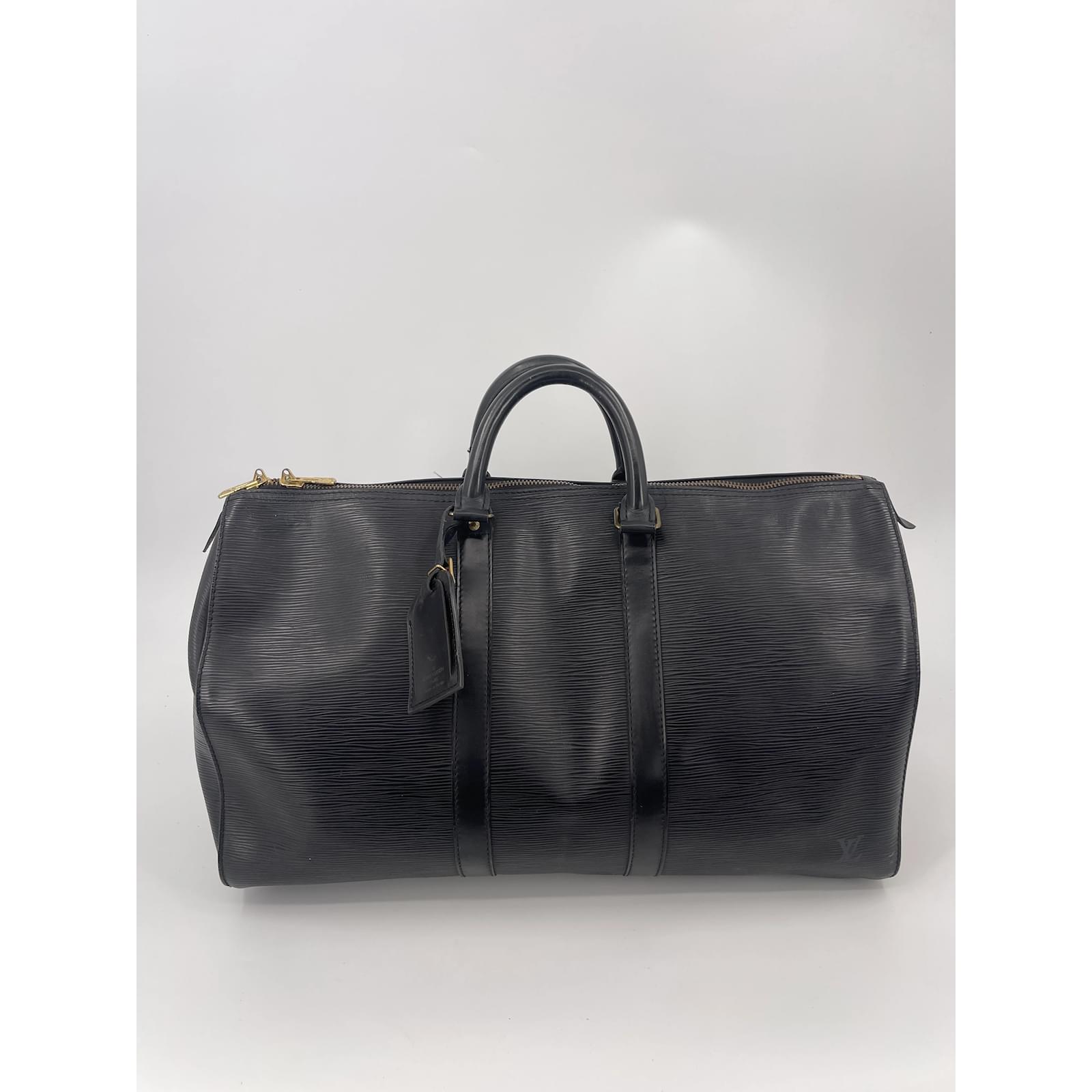 Black Epi Louis Vuitton Keepall 45 Leather ref.1028635 - Joli Closet