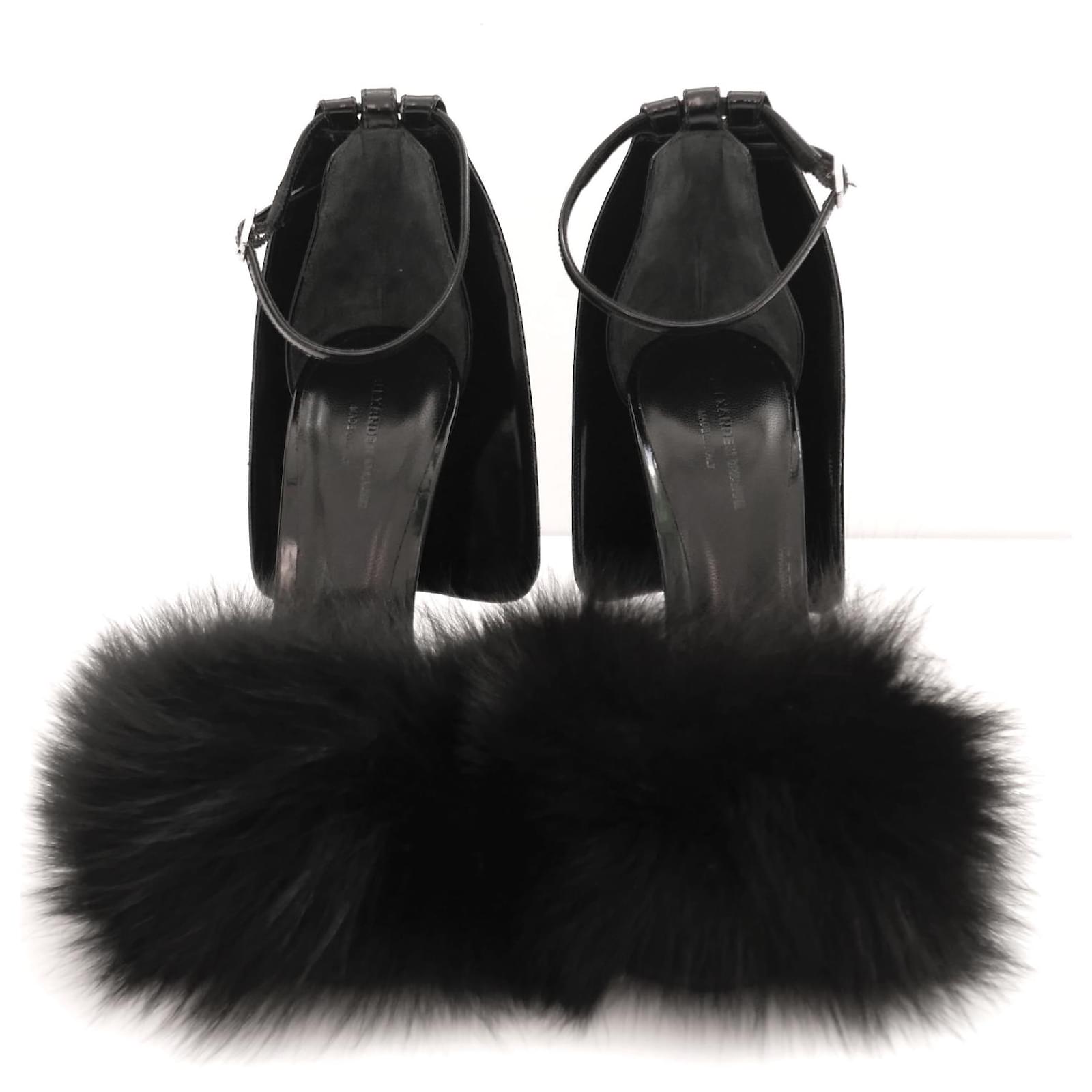 Alexander wang fur sandals on sale