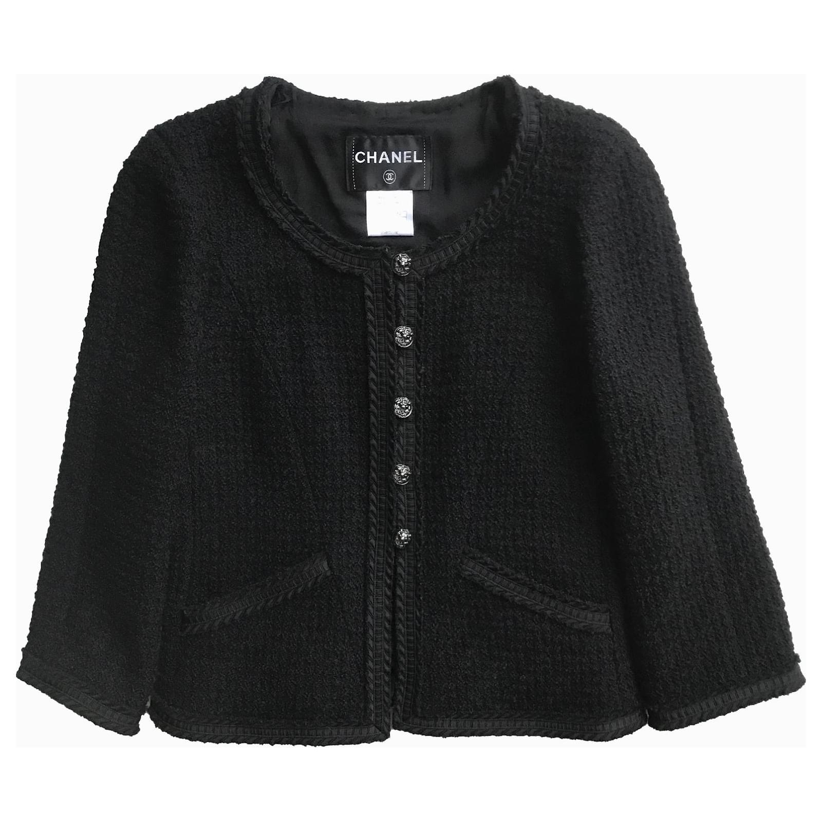 Chanel Runway Little Black Jacket Wool Tweed ref.JC1028880 (Sold