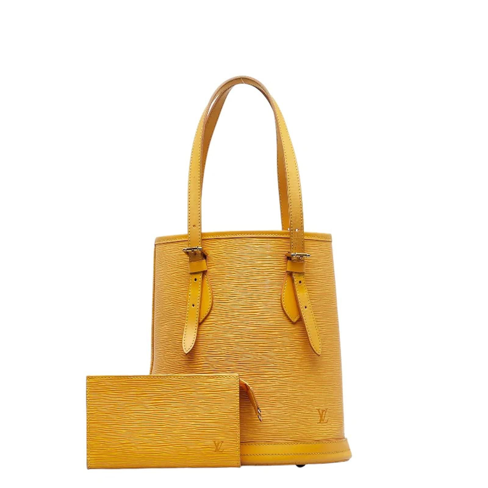 Louis Vuitton Epi Petit Bucket M58992 Yellow Leather Pony-style calfskin  ref.1028977 - Joli Closet