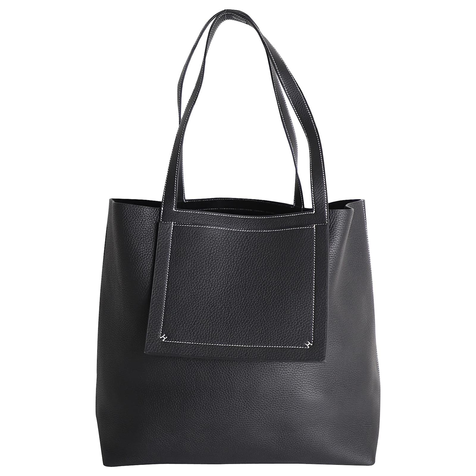 Hermès Hermes Cabasellier 46 Tote Bag in Black Leather ref.1029258