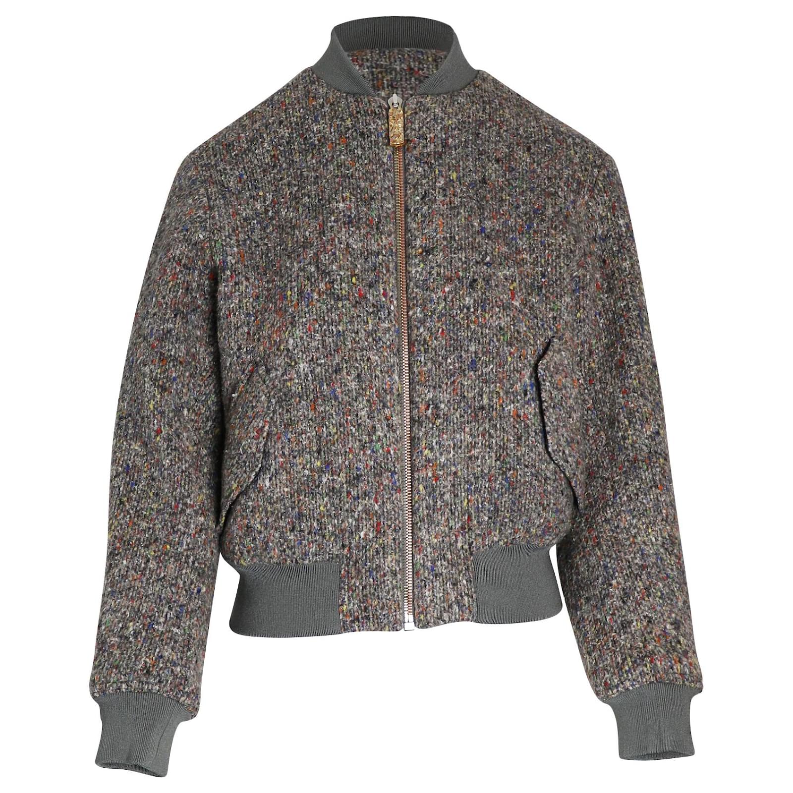 Acne Studios Knit Bomber Jacket in Grey Wool ref.JC1029294 (Sold
