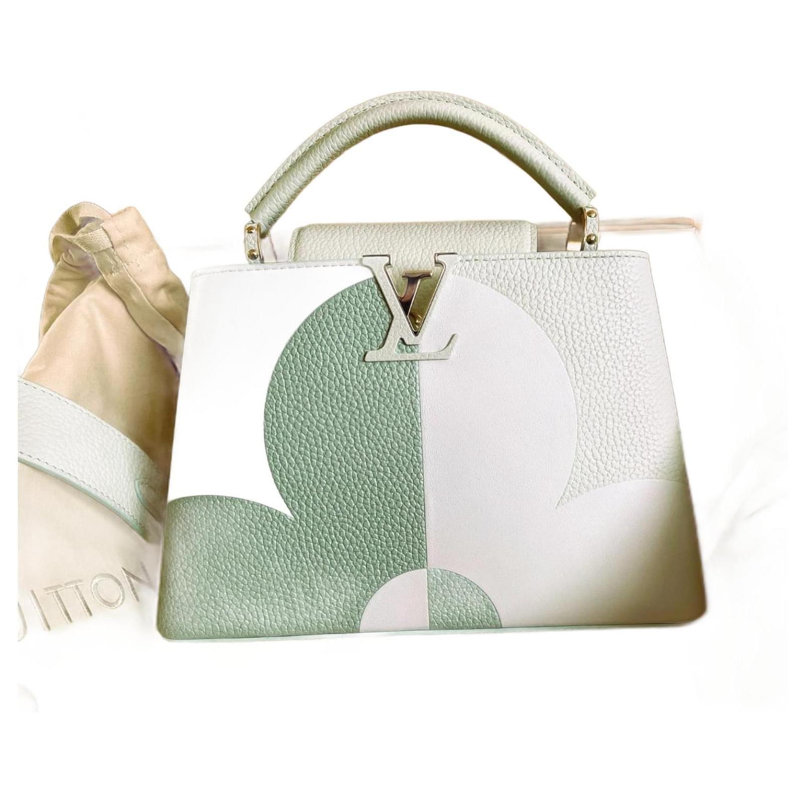 Handbags Louis Vuitton Capucines Bb Flower Power Jade Snow