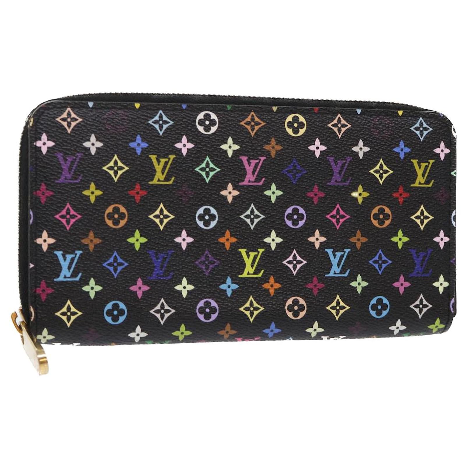 Purses, Wallets, Cases Louis Vuitton Louis Vuitton Monogram Multicolor Zippy Wallet Black M60050 LV Auth 50016a