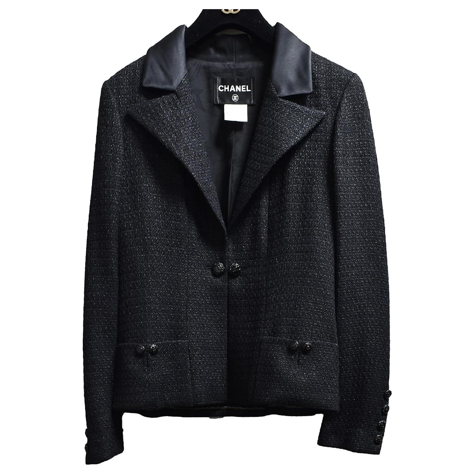 Chanel Runway Little Black Jacket Tweed ref.1029758 - Joli Closet