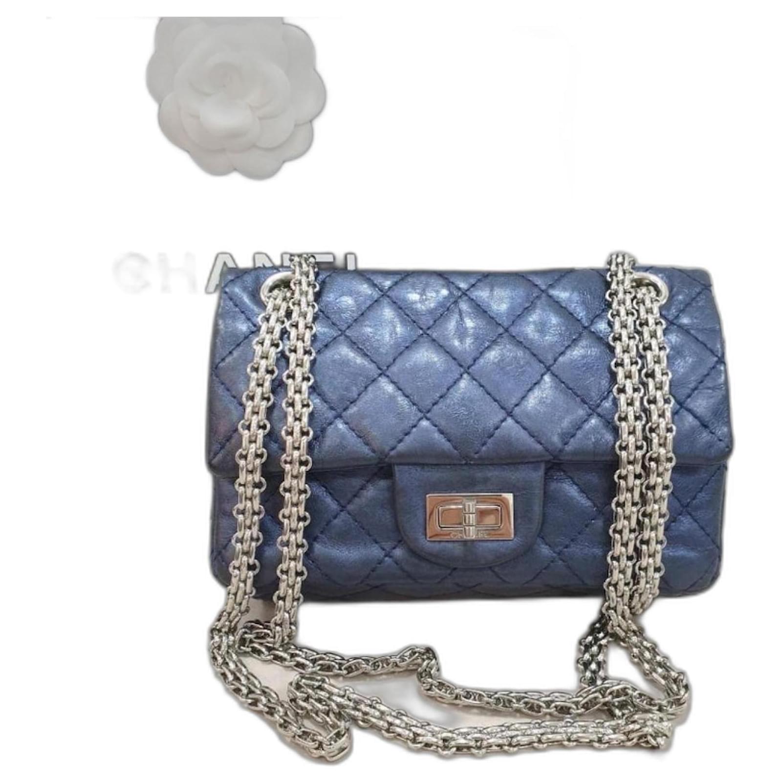 Chanel 2.55 Quilted Lambskin Medium Flap Bag Cuba Multicolor Silver Hardware