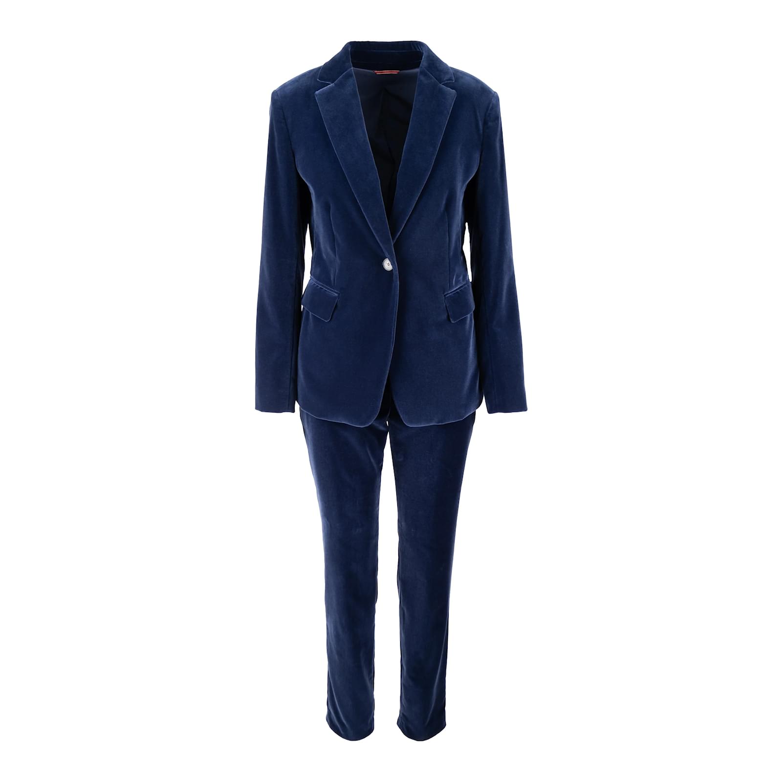 Costume en velours Max Mara Studio Bleu ref.1030681 - Joli Closet