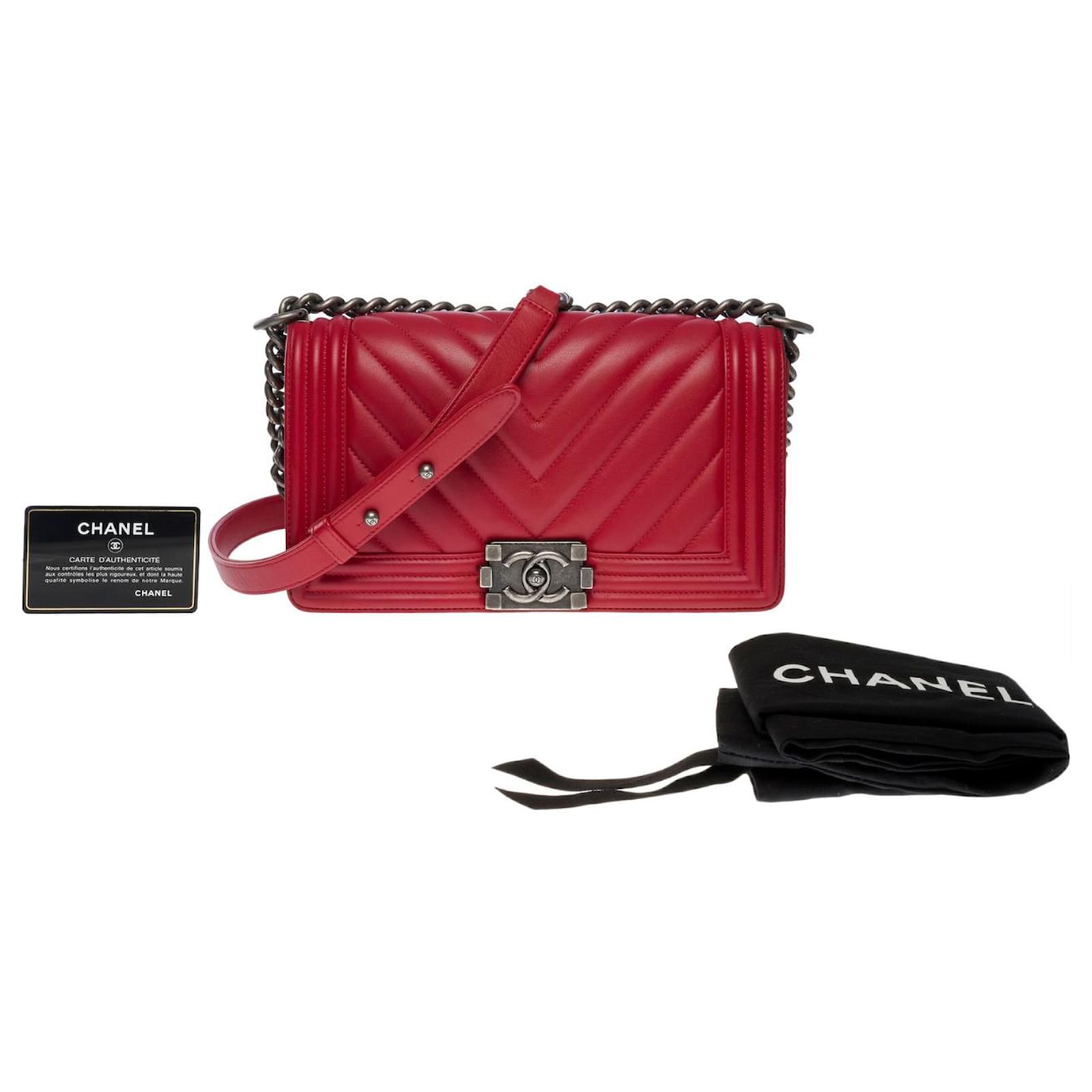 Misc Chanel Chanel Boy Bag in Red Leather - 101207